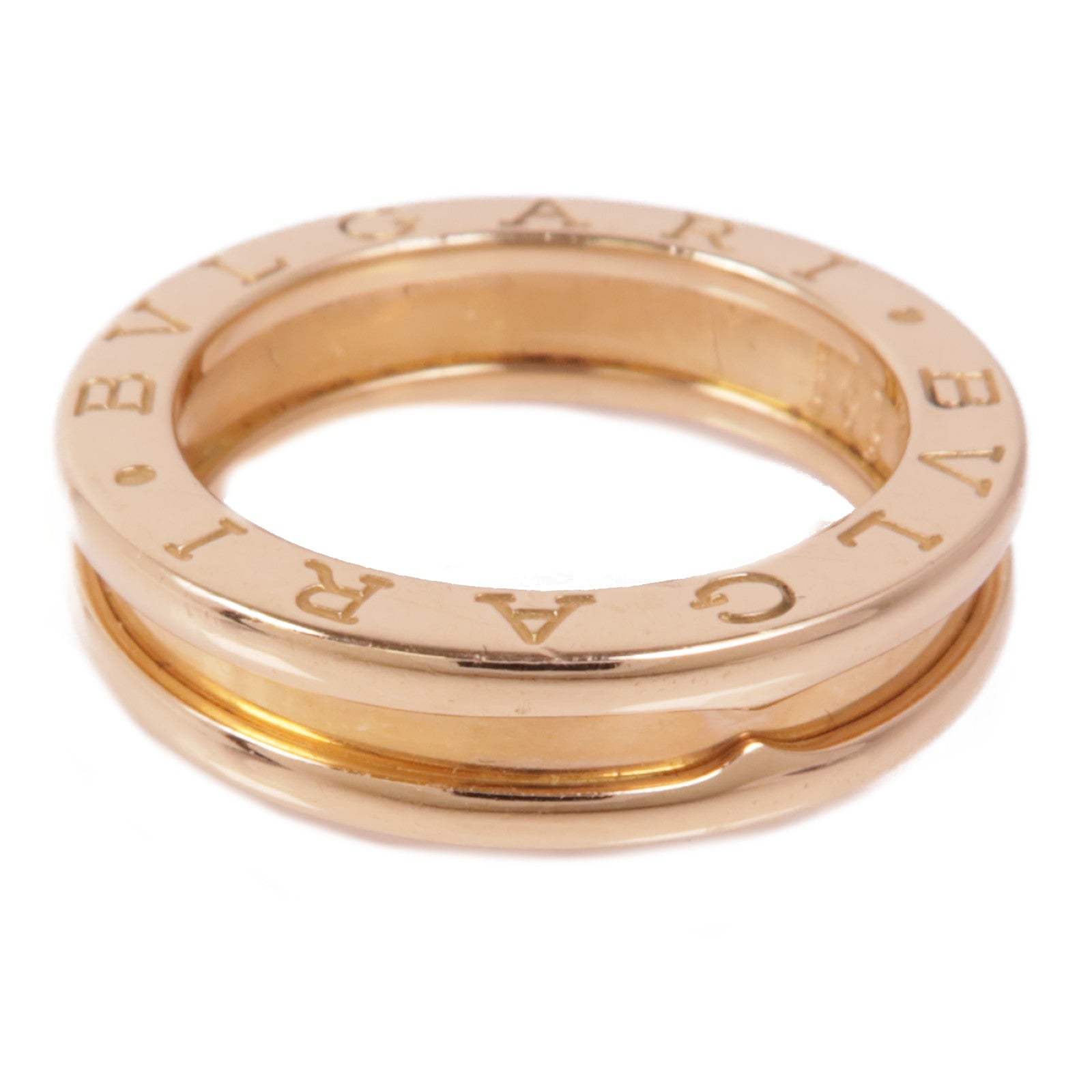 BVLGARI 18K玫瑰金B-zero 1 Band戒指Bvlgari#50/US#5.25