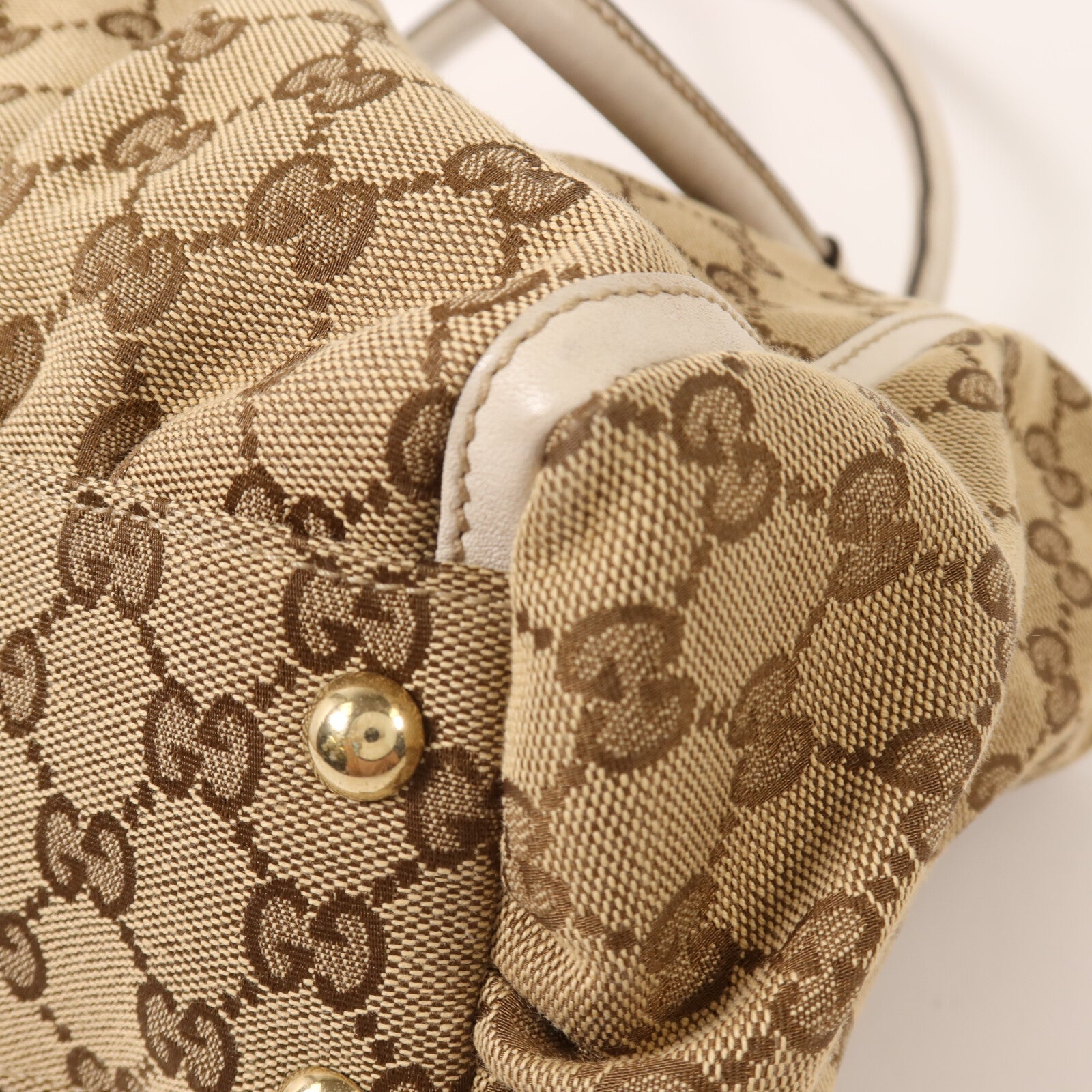 GUCCI 帆布Shoulder Bag金扣肩背袋