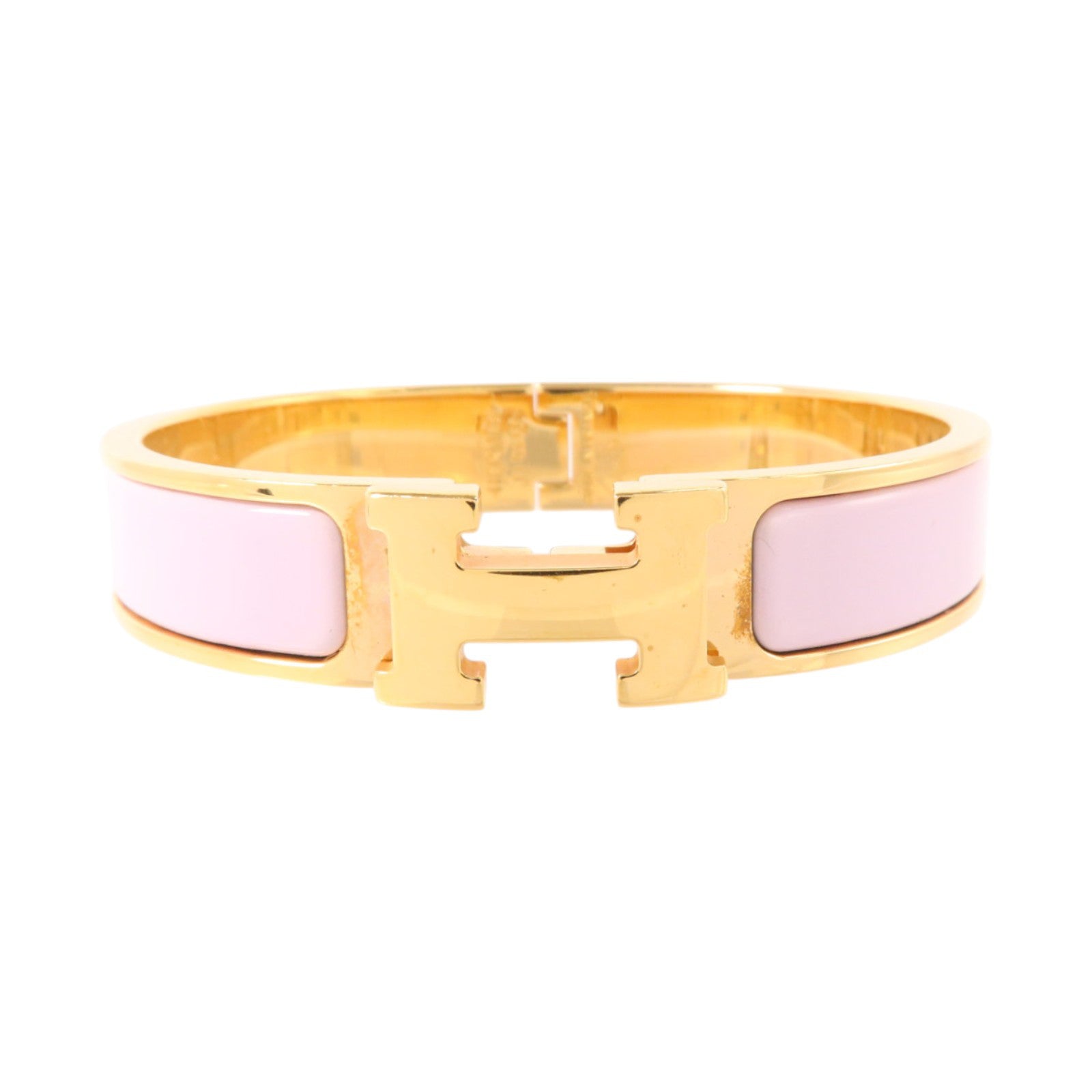 HERMES 金屬/琺瑯Clic-H Braceletj金扣手鏈