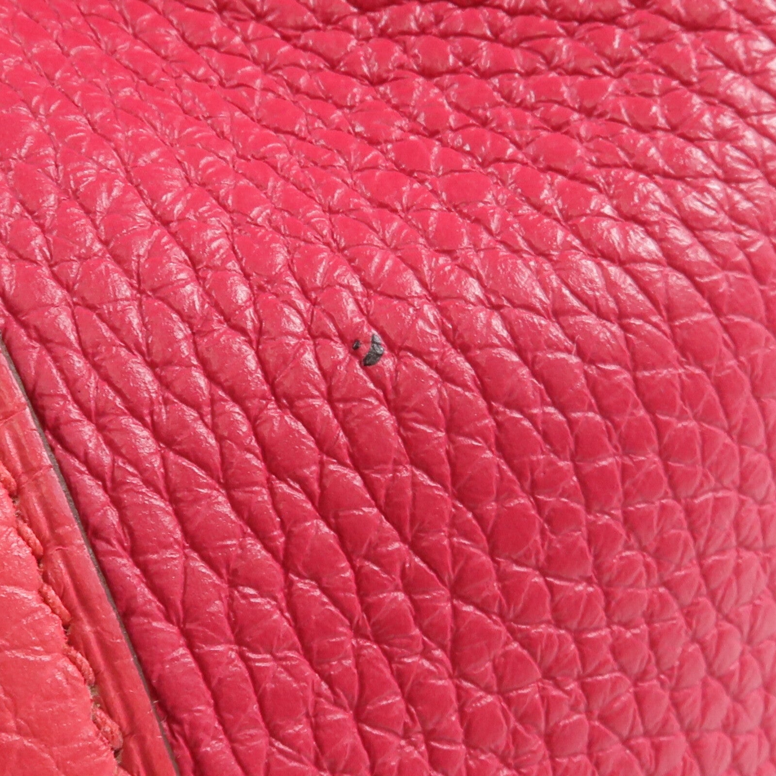 HERMES Clemence皮革Picotin PM銀扣手挽袋Rose Mexico/Rouge de Coeur