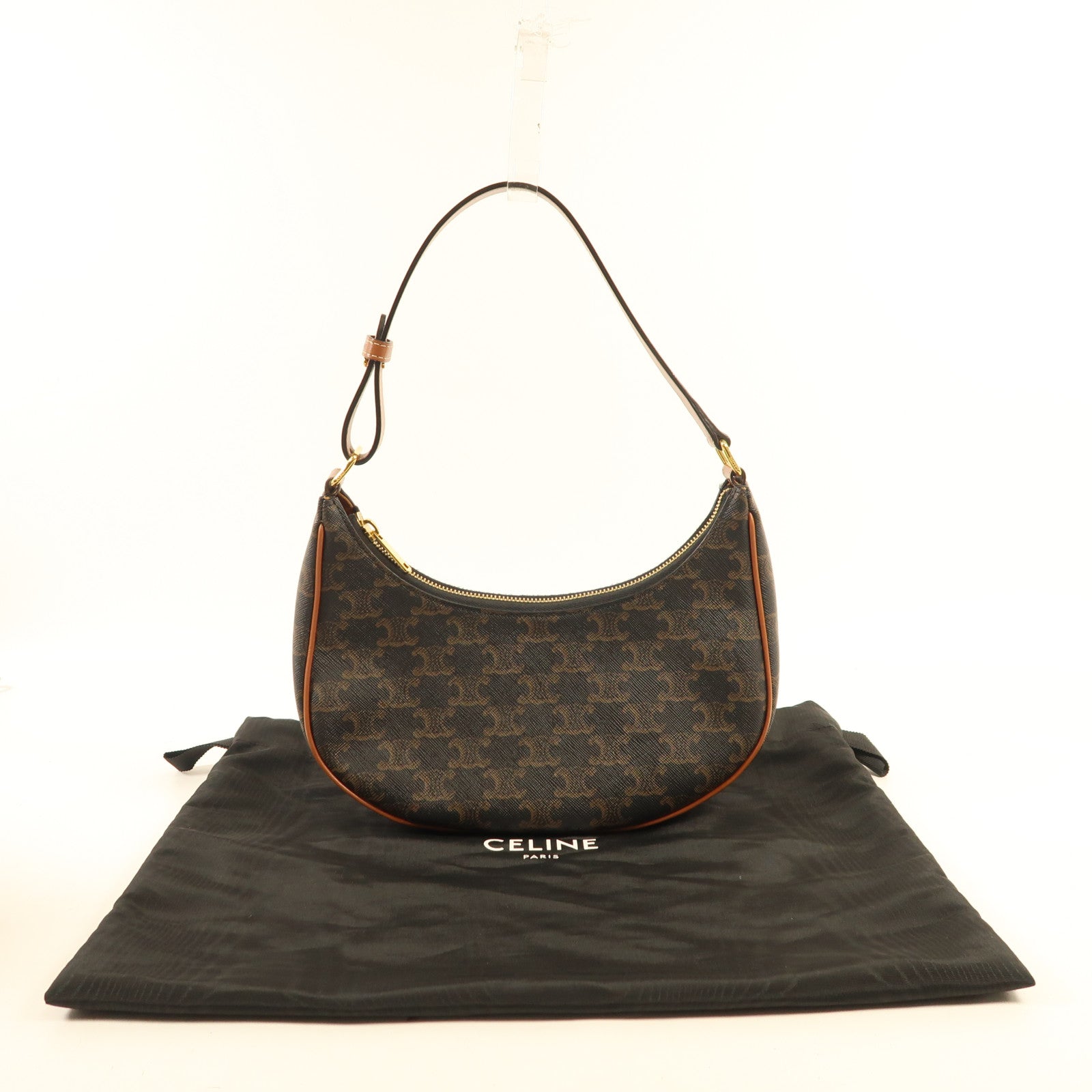 CELINE 塗層帆布Ava金扣肩背袋