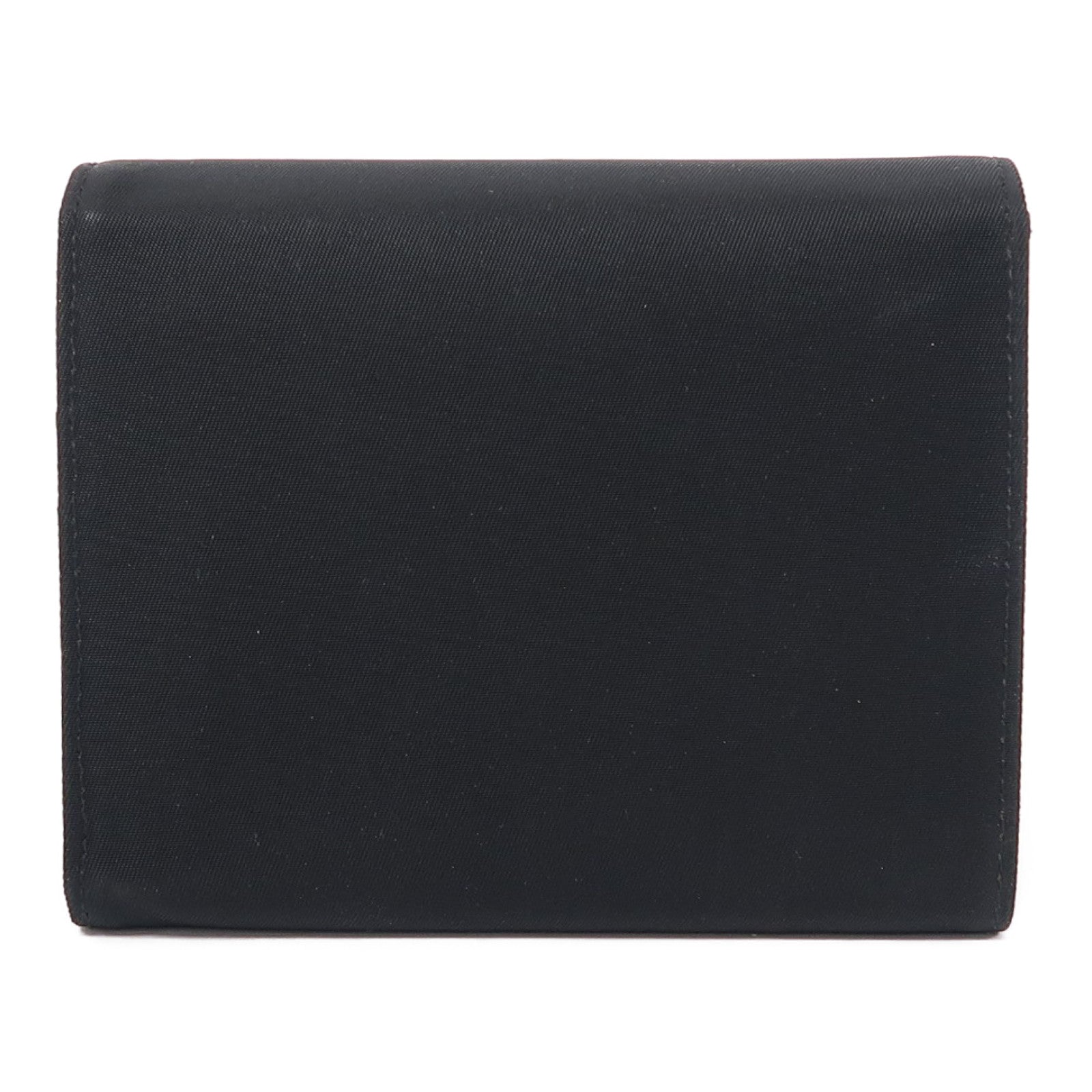 PRADA 尼龍Fold Wallet銀扣錢包黑色