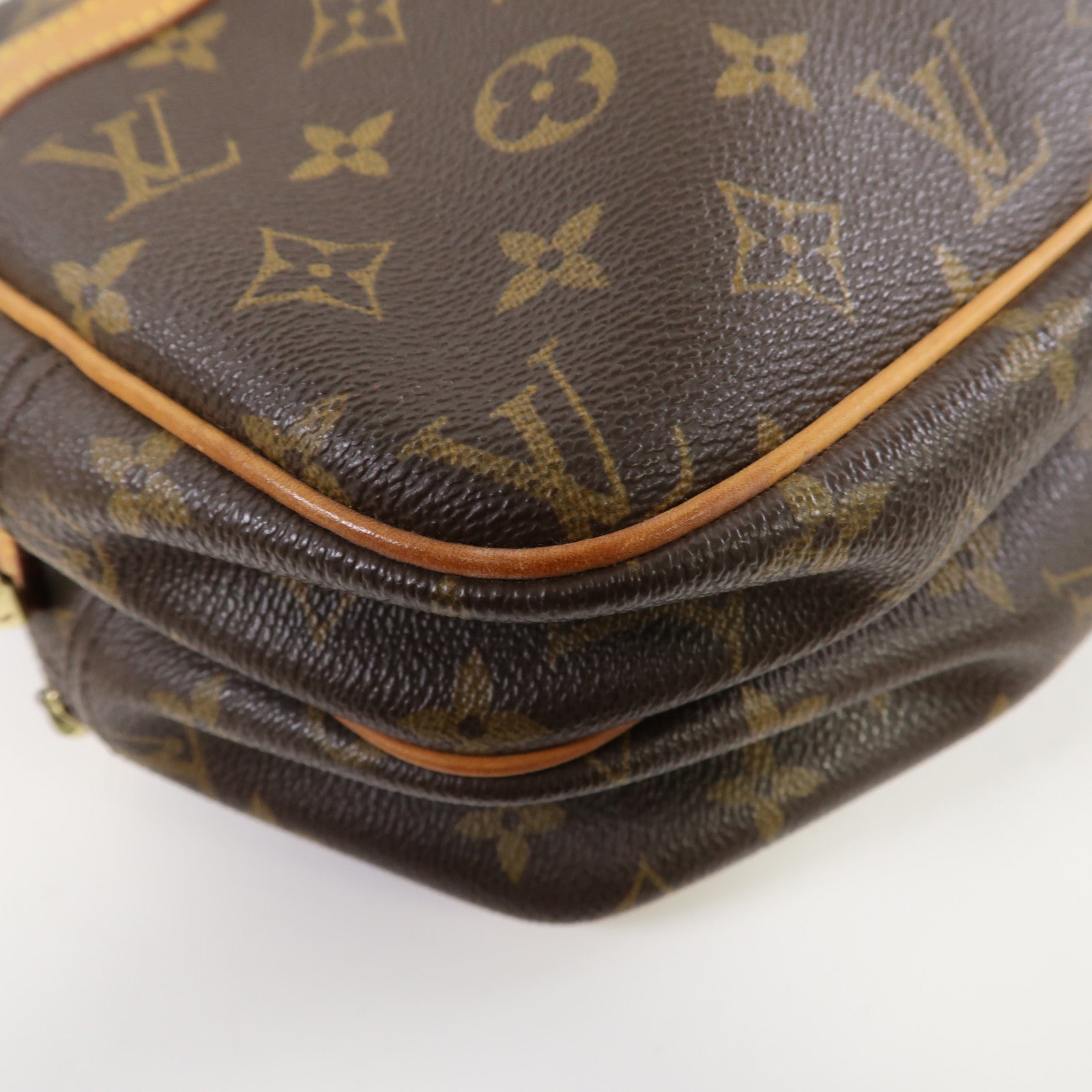 LOUIS VUITTON Monogram Reporter PM金扣肩背袋啡色