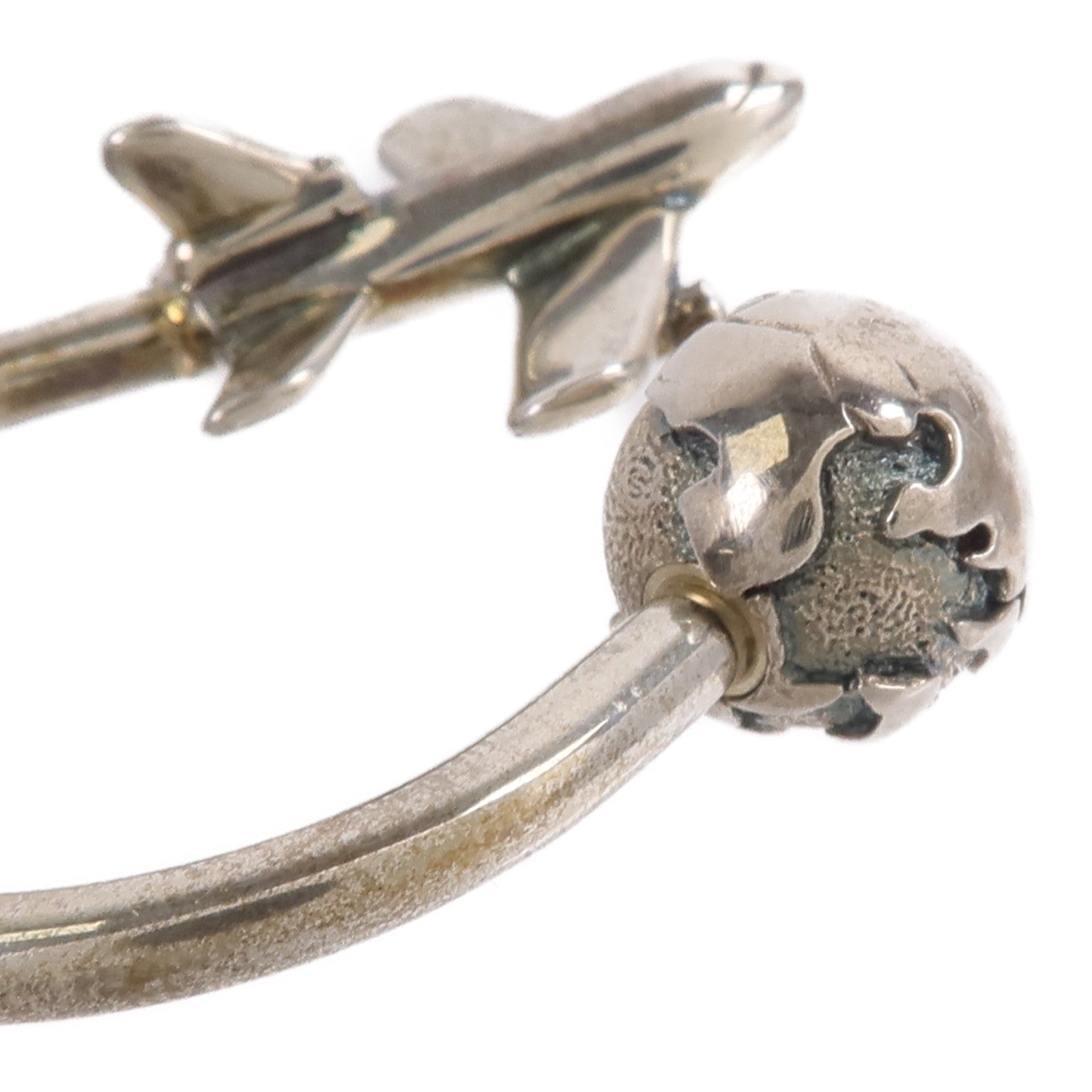 TIFFANY＆CO 925純銀Airplane ＆ Globe Key Ring鑰匙圈