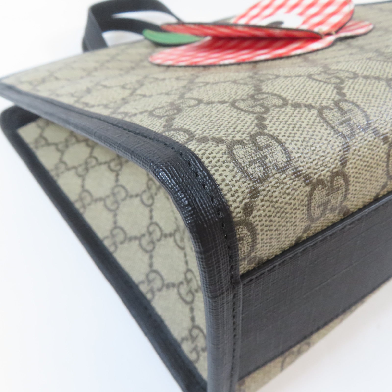 GUCCI 塗層帆布Hand Bag銀扣手挽袋啡色