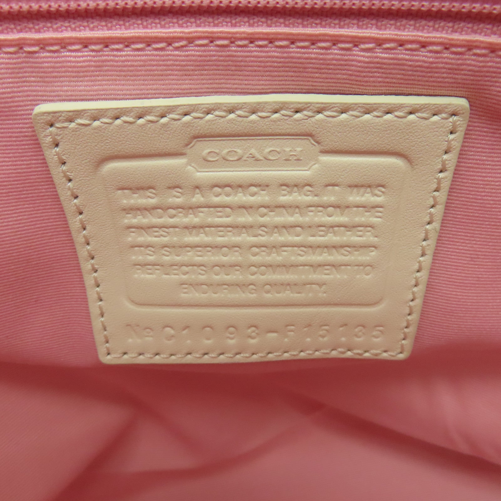COACH 【清倉大減價】塗層帆布Tote Bag銀扣手挽袋白色/米色