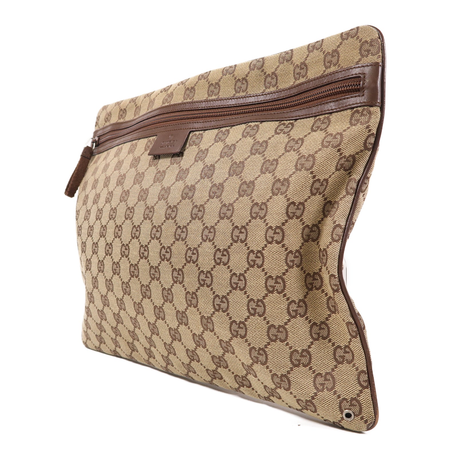 GUCCI 帆布Shoulder Bag銀扣肩背袋啡色