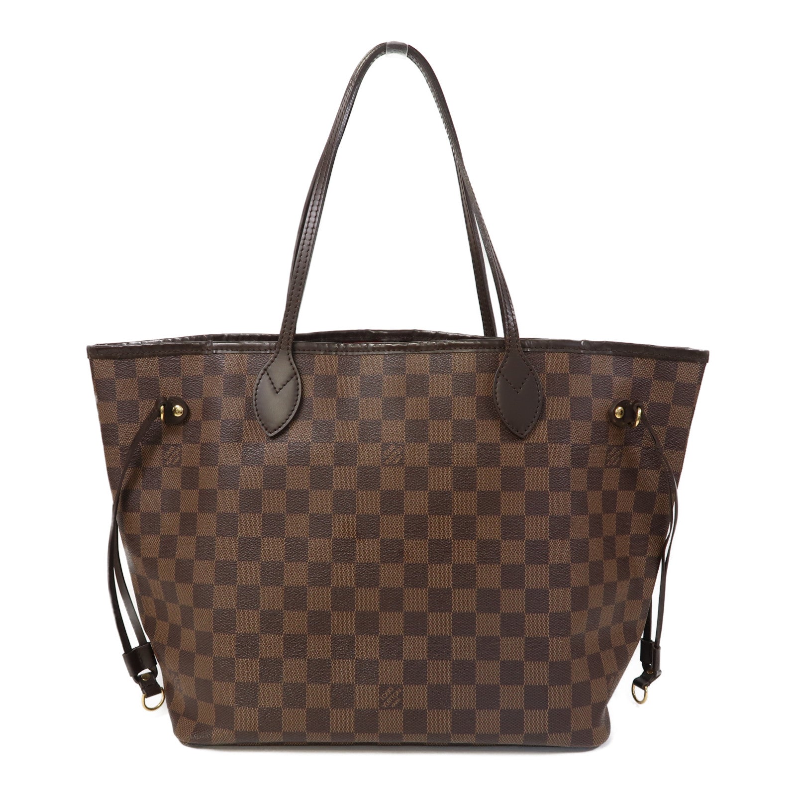 LOUIS VUITTON Damier Ebene Neverfull金扣肩背袋啡色