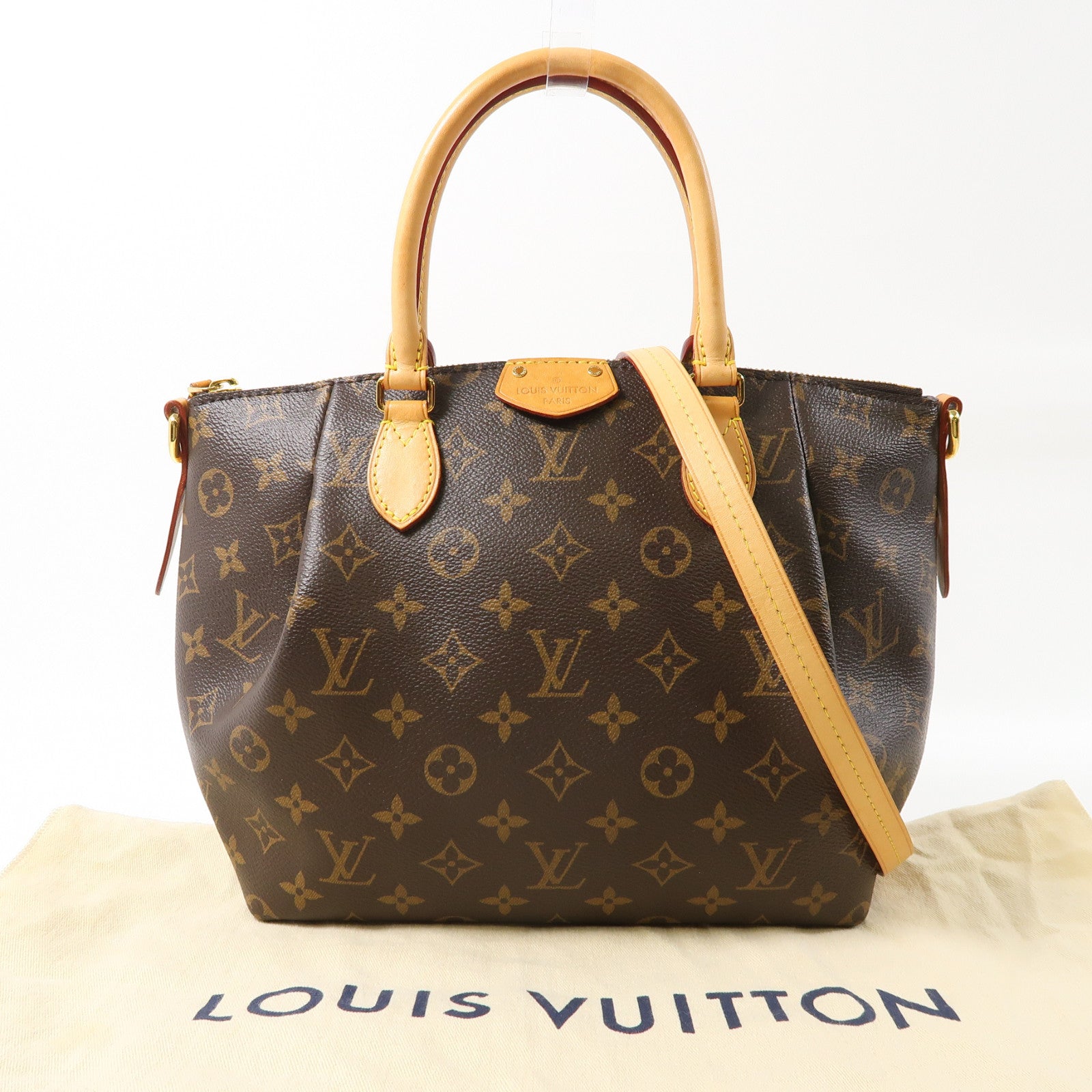 LOUIS VUITTON Monogram Turenne PM金扣手挽肩背兩用袋棕色
