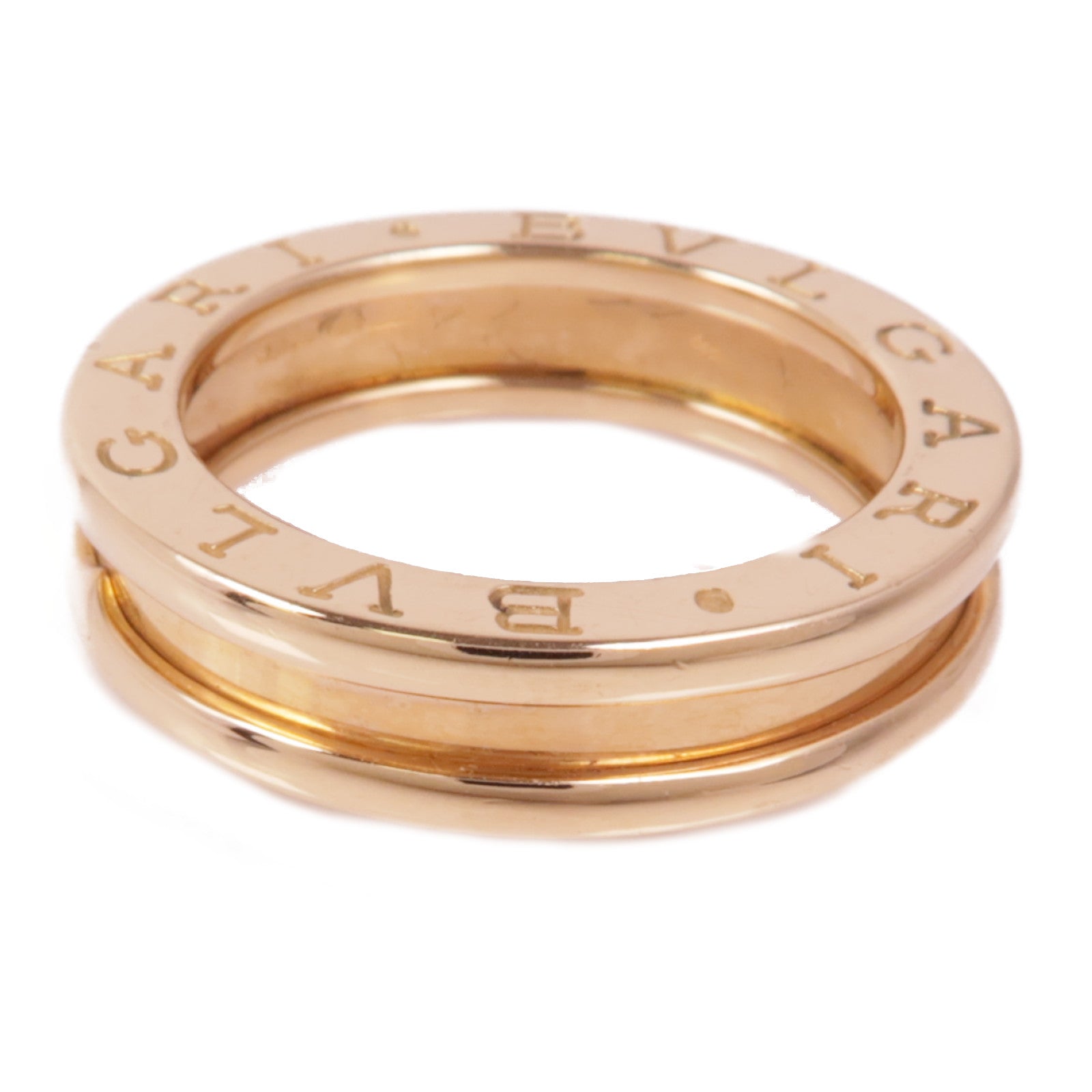 BVLGARI 18K玫瑰金B-zero 1 Band戒指Bvlgari#50/US#5.25