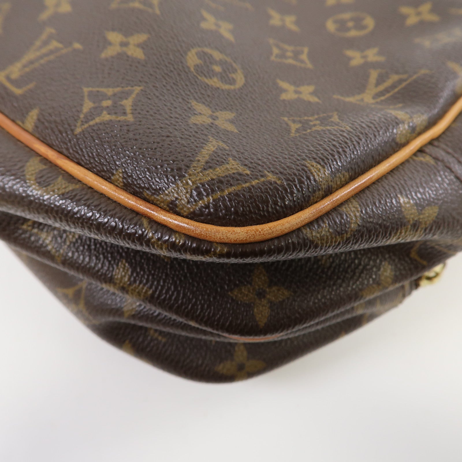 LOUIS VUITTON Monogram Reporter PM金扣肩背袋啡色