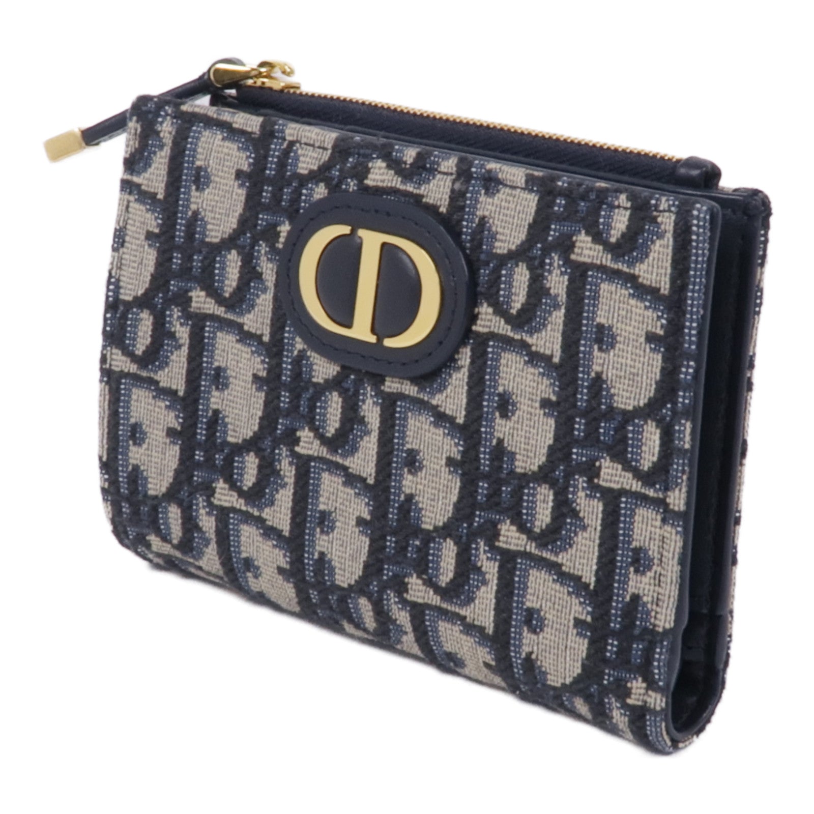 Dior 帆布Montaigne金扣錢包