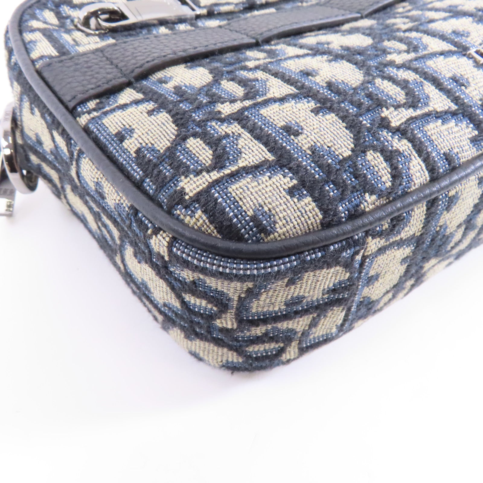 Dior 帆布Safari Mini Messenger銀扣肩背袋藍色