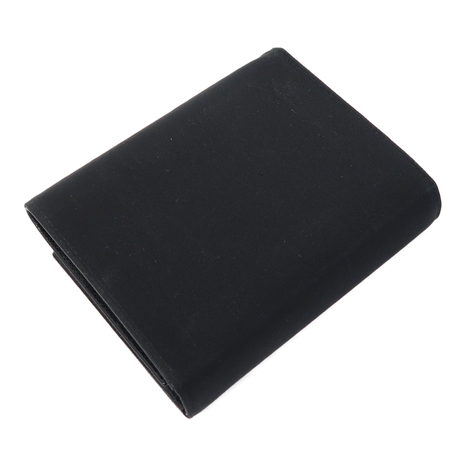 PRADA 尼龍Fold Wallet銀扣錢包黑色