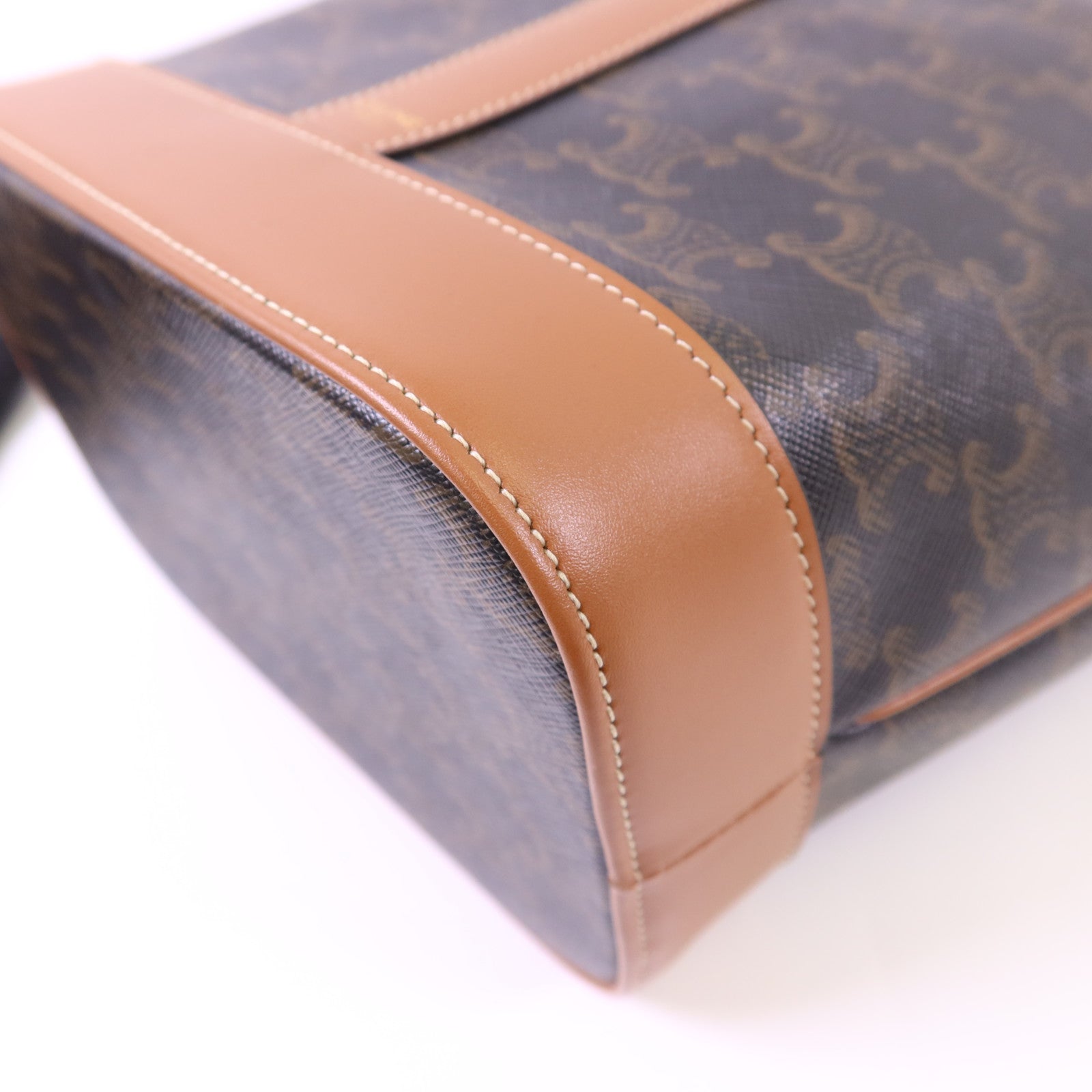 CELINE 塗層帆布Bucket Bag Small金扣肩背袋