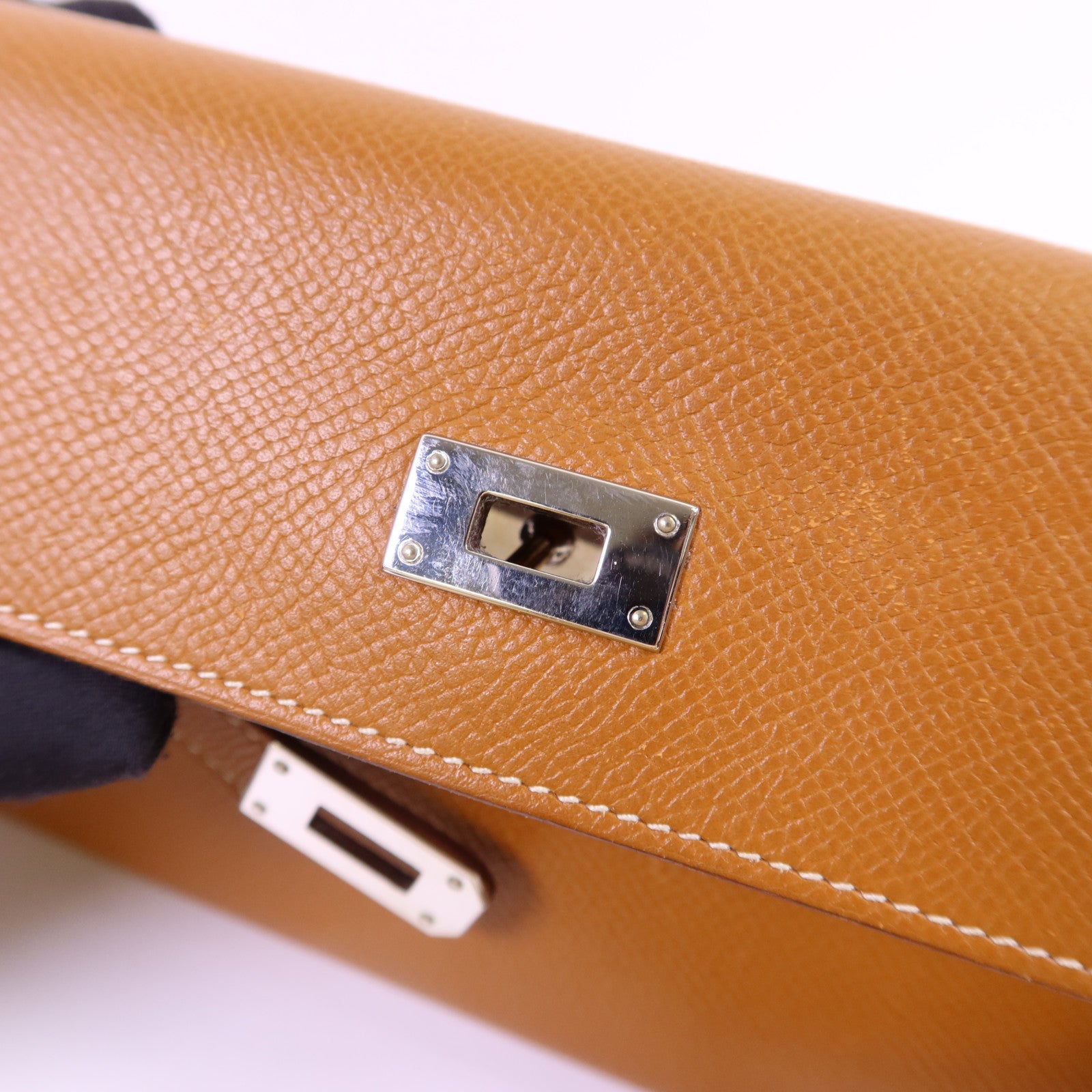 HERMES Epsom皮革Kelly Wallet銀扣長錢包Gold