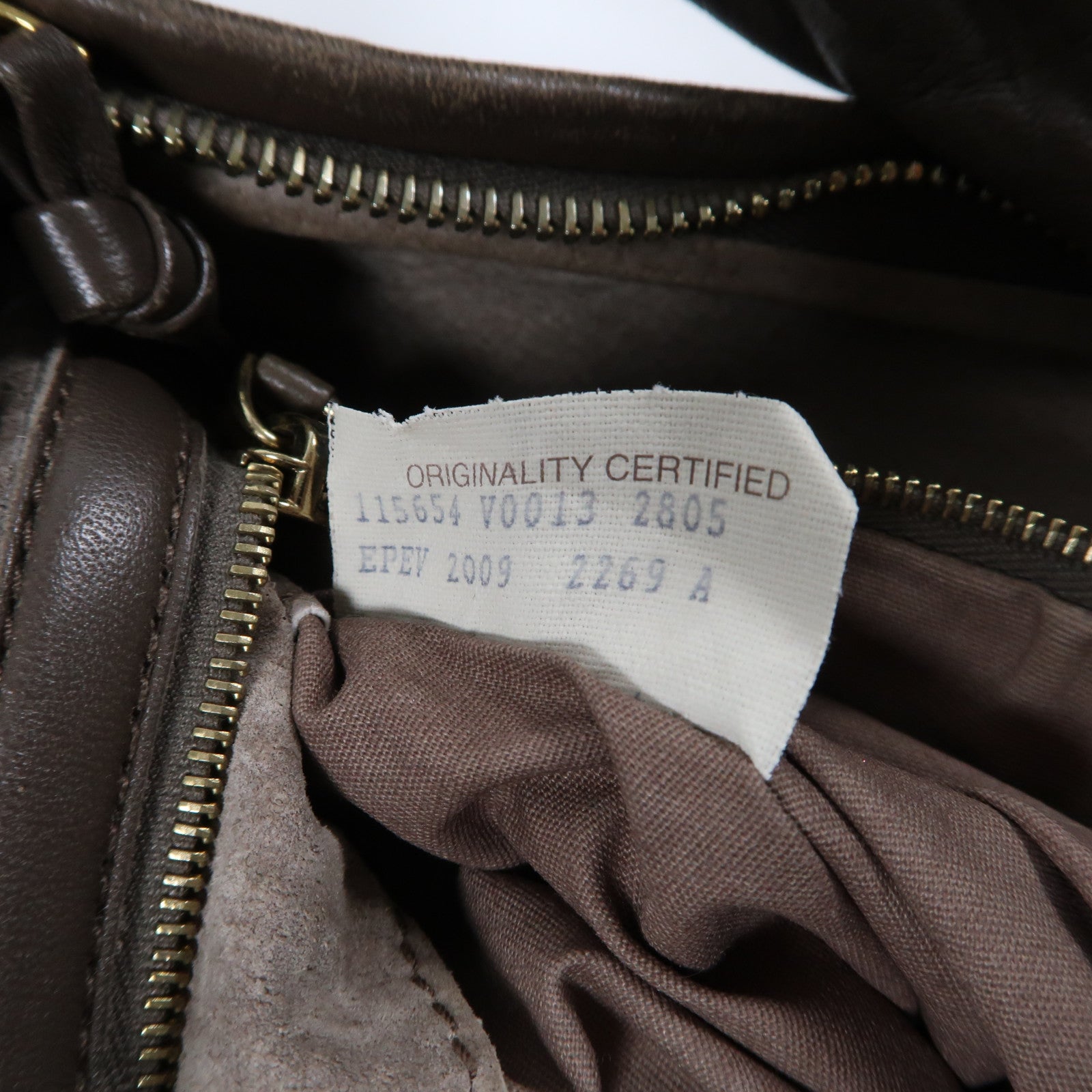 BOTTEGA VENETA 織紋皮革Shoulder Bag金扣肩背袋啡色