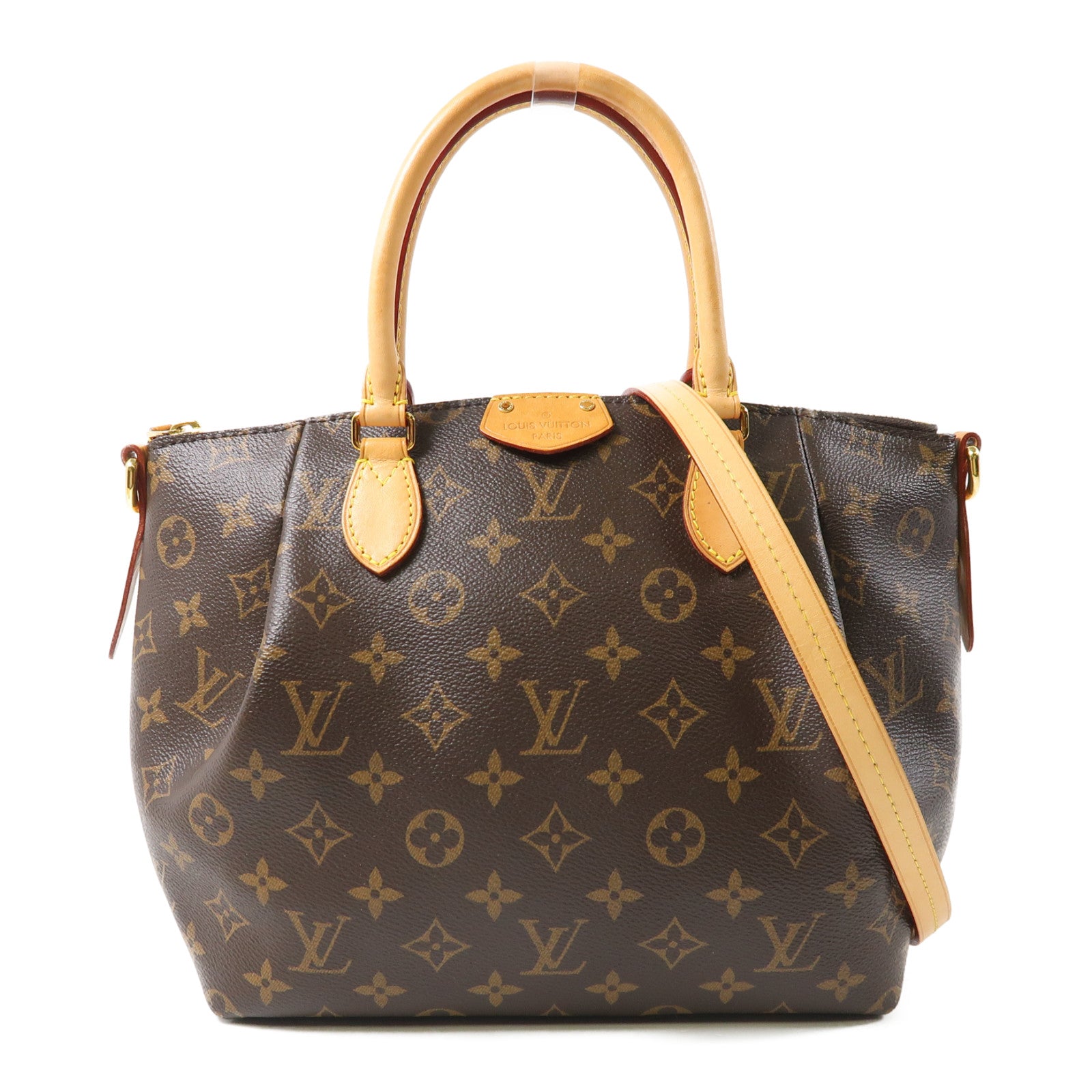 LOUIS VUITTON Monogram Turenne PM金扣手挽肩背兩用袋棕色