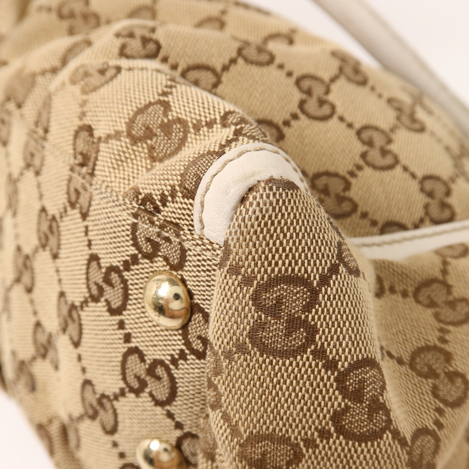 GUCCI 帆布Shoulder Bag金扣肩背袋