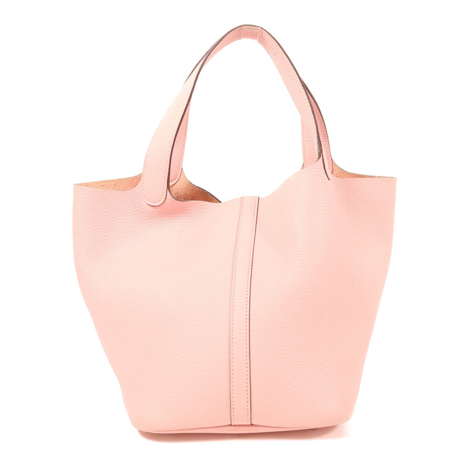 HERMES Clemence皮革Picotin MM銀扣手挽袋3Q Rose Sakura