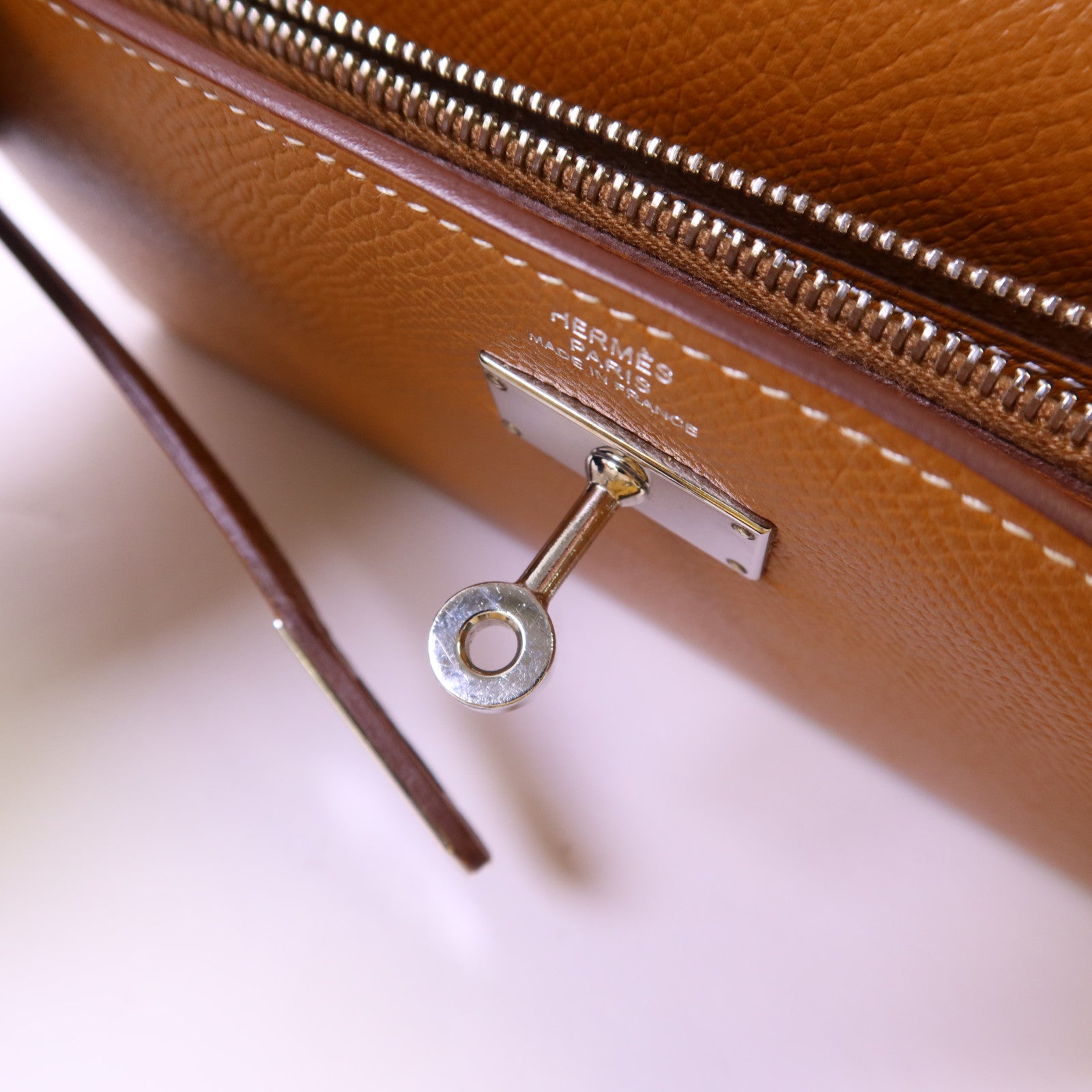 HERMES Epsom皮革Kelly Wallet銀扣長錢包Gold