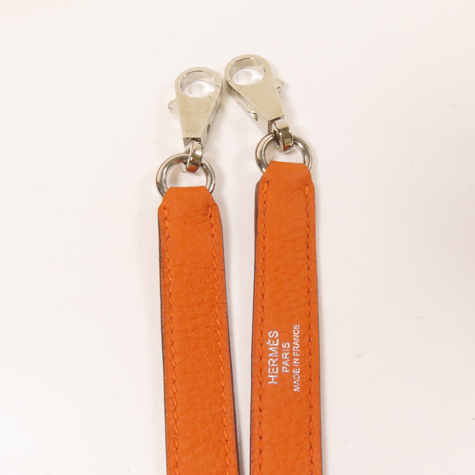 HERMES Clemence皮革Kelly 35銀扣手挽肩背兩用袋Classic Orange