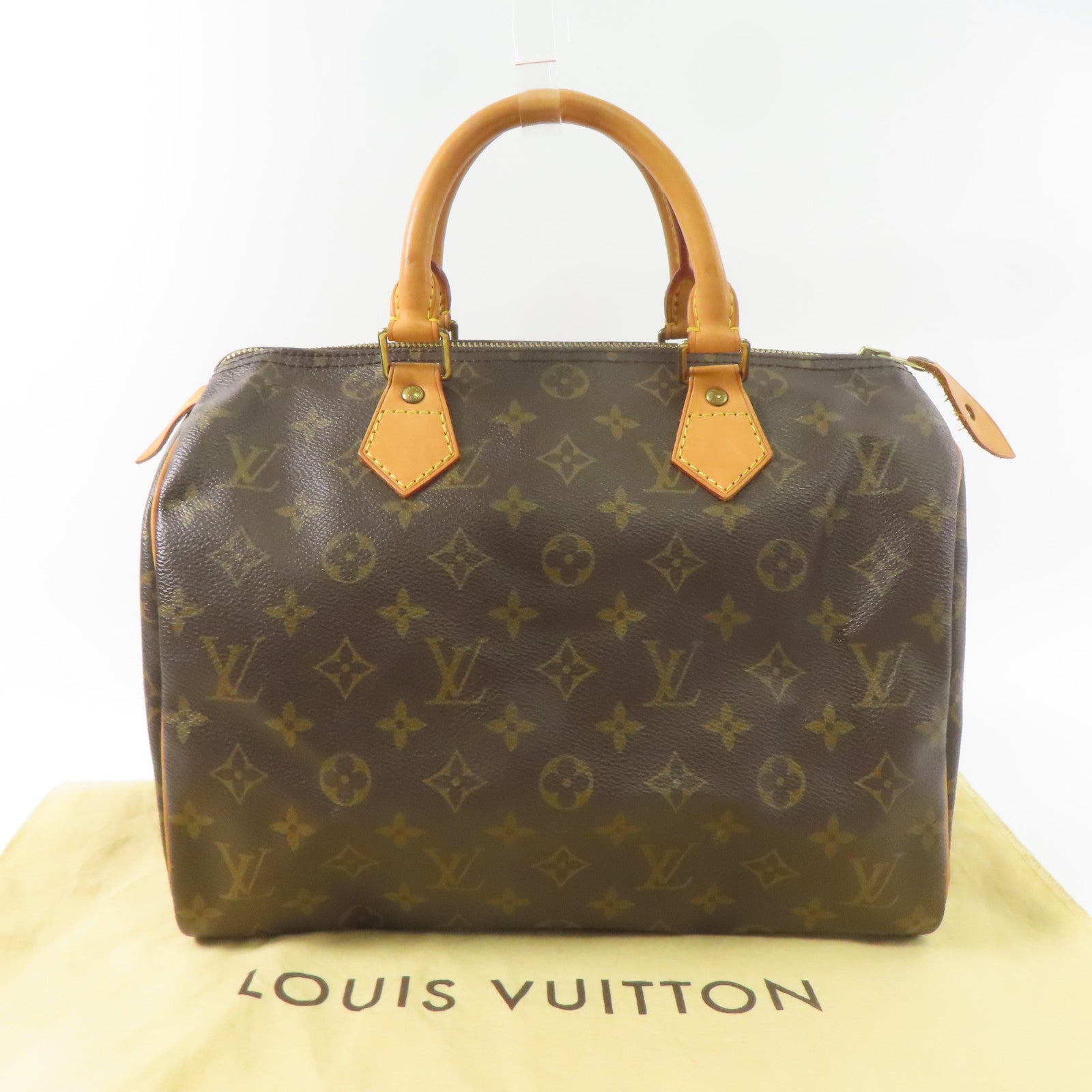 LOUIS VUITTON Monogram Speedy 30金扣手挽袋棕色