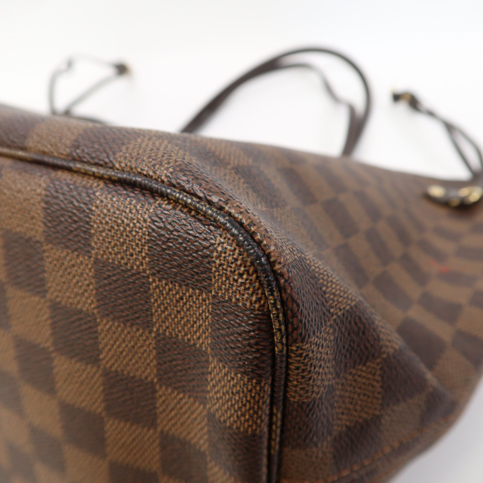 LOUIS VUITTON Damier Ebene Neverfull金扣肩背袋啡色