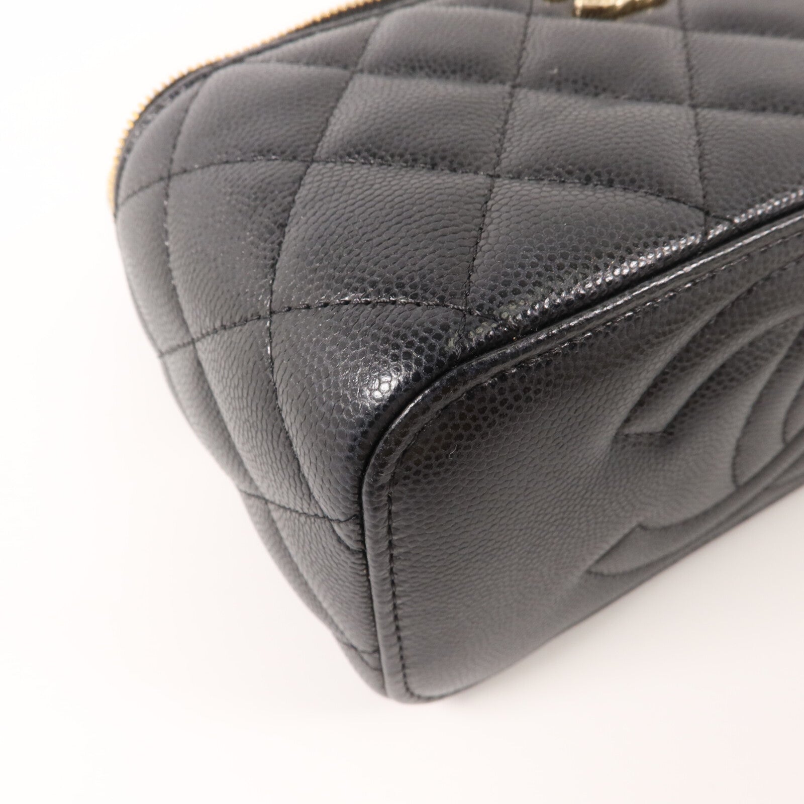 CHANEL 牛皮皮革CC Vanity Case With Crystal鏈帶肩背袋