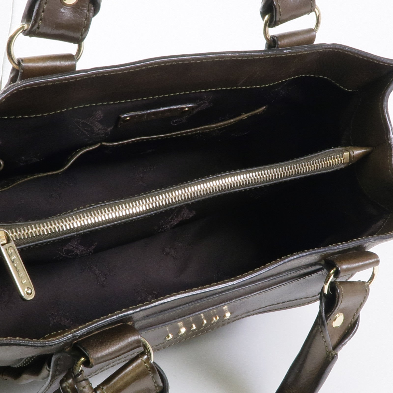 CELINE 牛皮皮革Hand Bag銀扣手挽袋