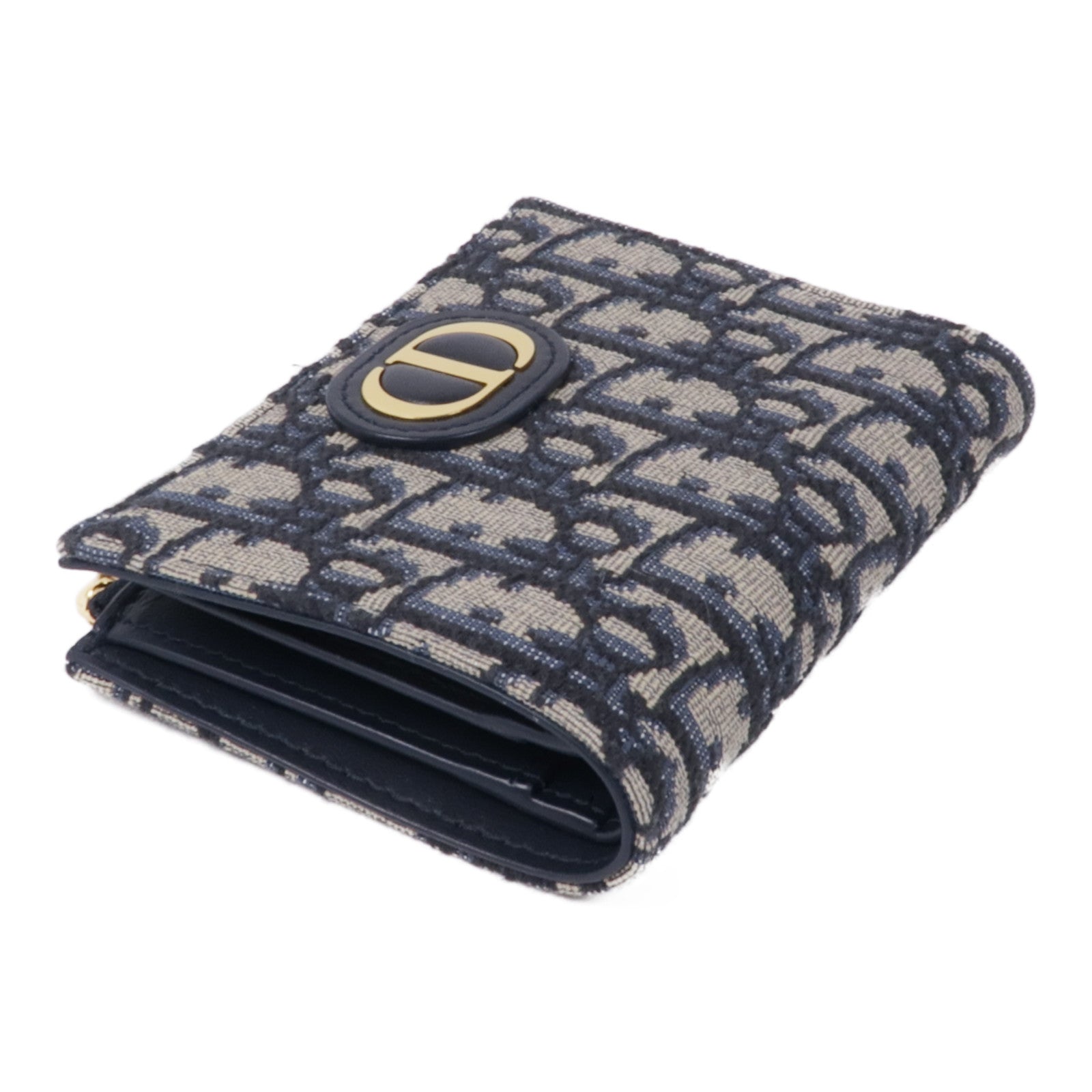 Dior 帆布Montaigne金扣錢包