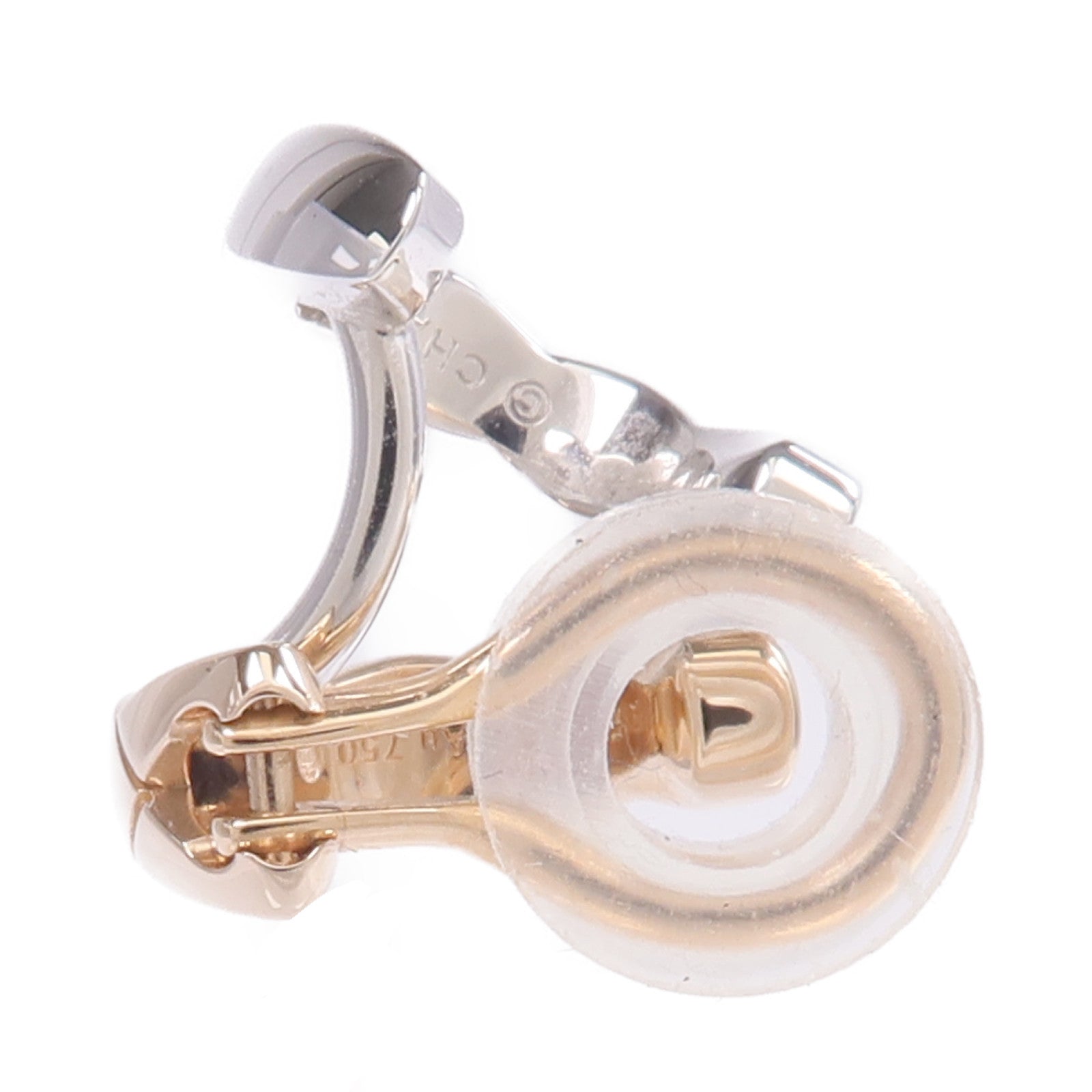 CHANEL 18K白金/玫瑰金Coco Crush Earring Cilp鑽石耳環