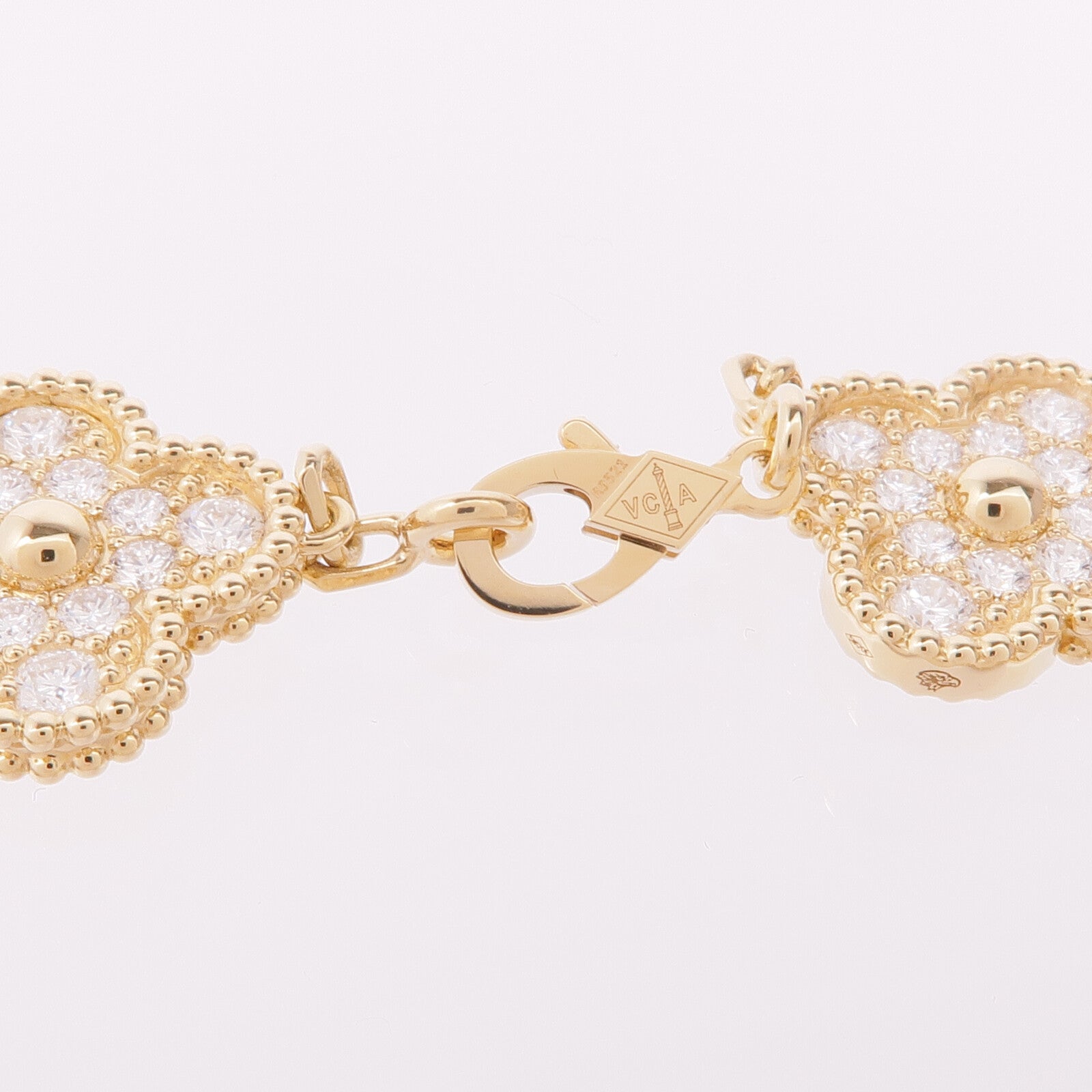 Van Cleef & Arpels 18K黃金Vintage Alhambra Diamond Bracelet鑽石手鏈