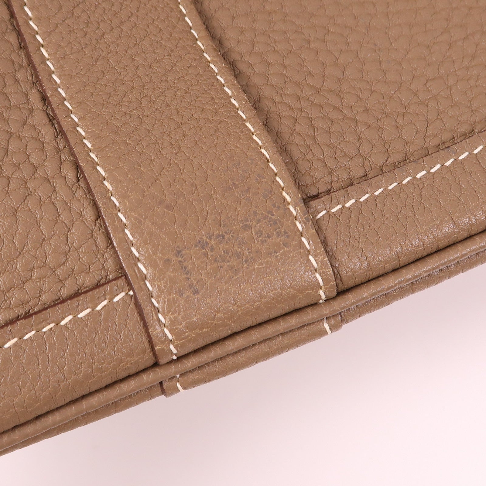 HERMES Negonda皮革GardenParty PM銀扣手挽袋Etoupe