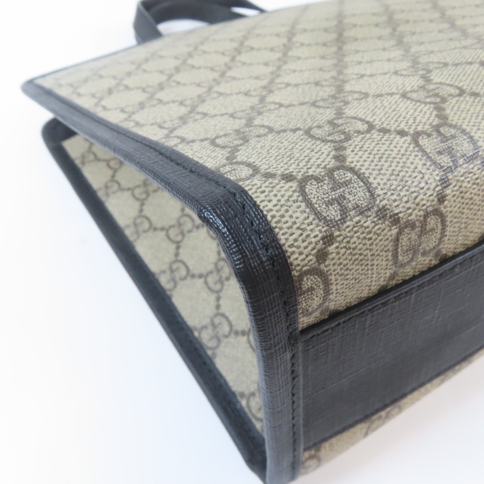 GUCCI 塗層帆布Hand Bag銀扣手挽袋啡色