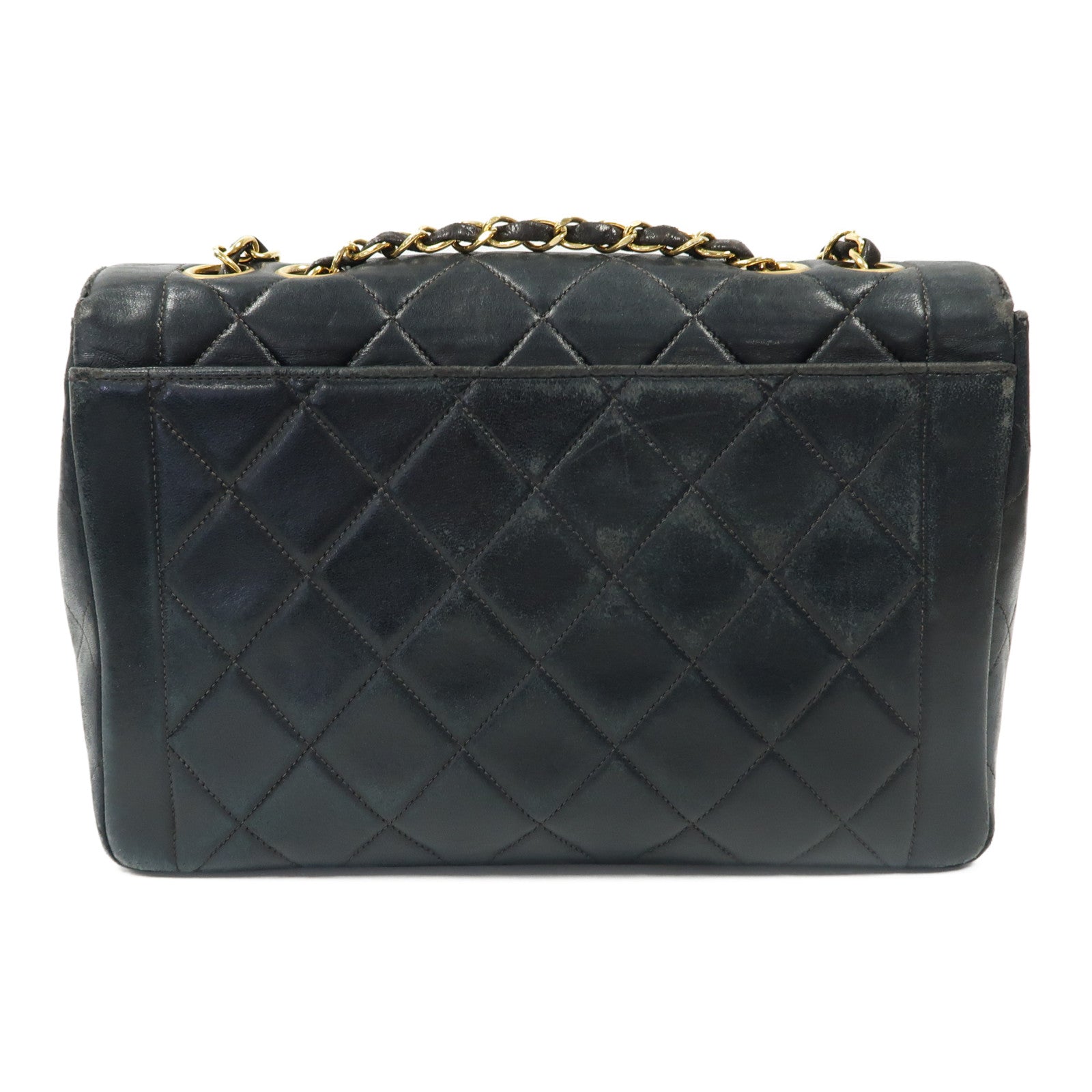 CHANEL 【激減優惠】菱格羊皮皮革Chain Shoulder金扣鏈帶肩背袋黑色