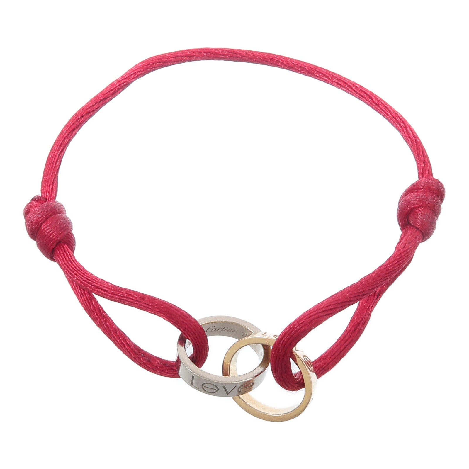 CARTIER 18K白金/玫瑰金Love Charity Bracelet手鏈
