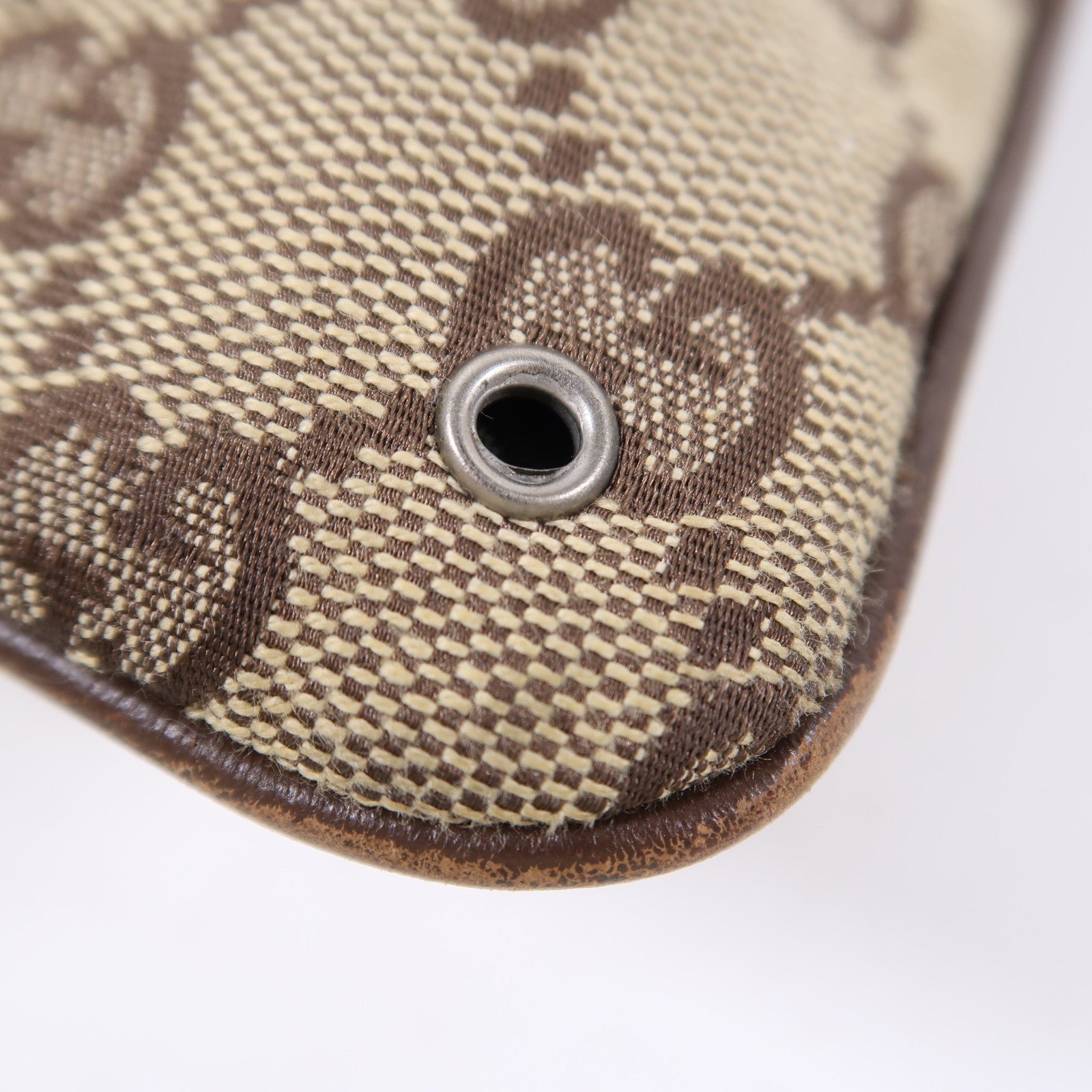GUCCI 帆布Shoulder Bag銀扣肩背袋啡色