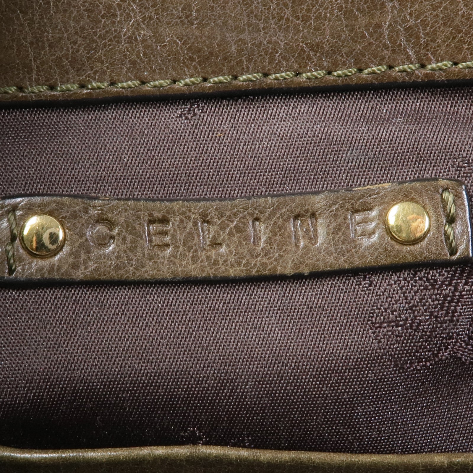 CELINE 牛皮皮革Hand Bag銀扣手挽袋