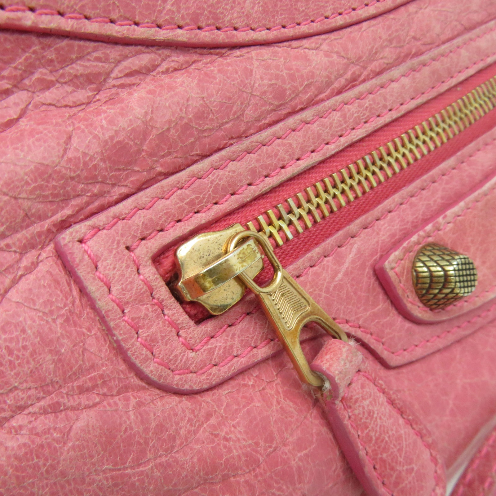 BALENCIAGA Sheepskin Leather Gaint Hip Shoulder Bag Pink