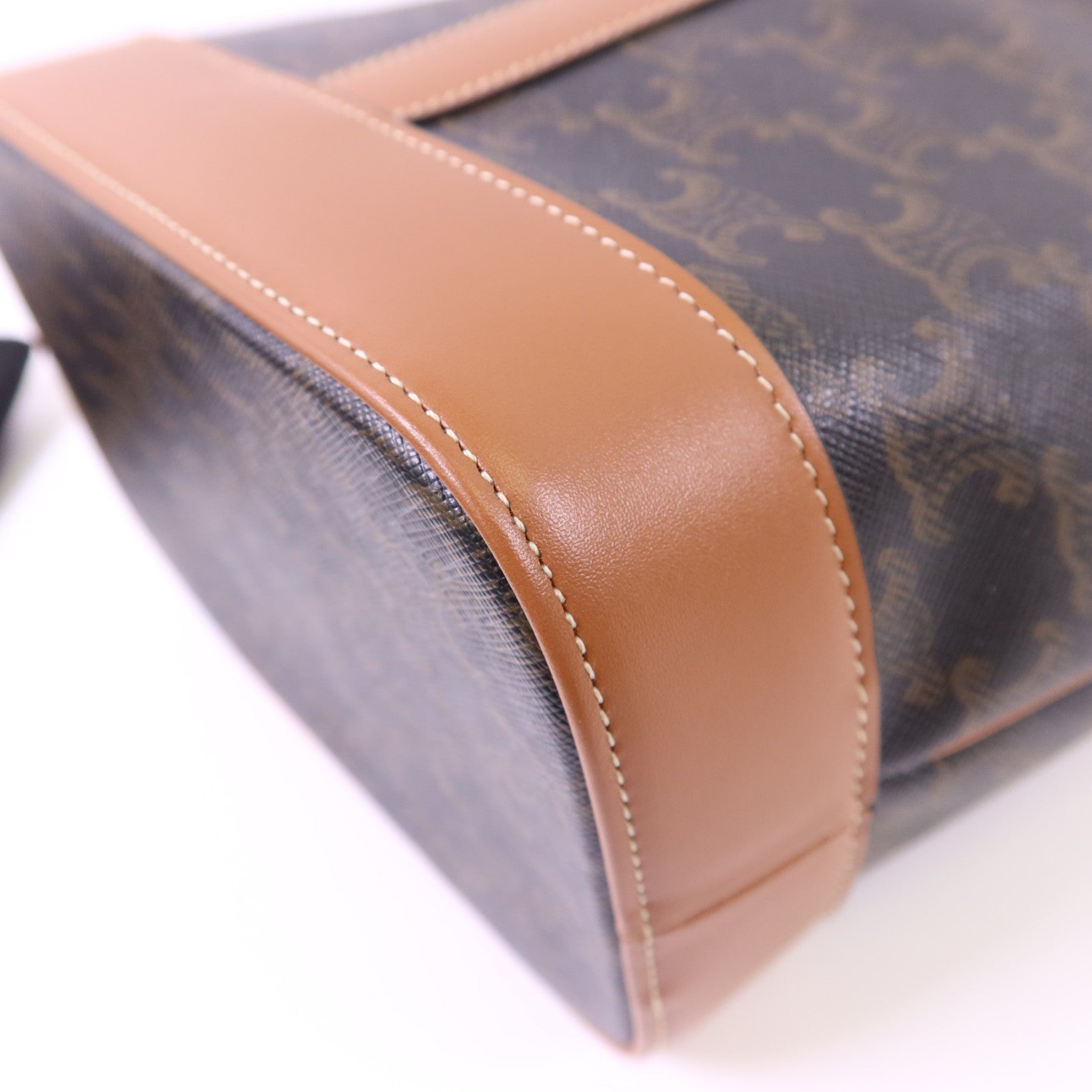 CELINE 塗層帆布Bucket Bag Small金扣肩背袋