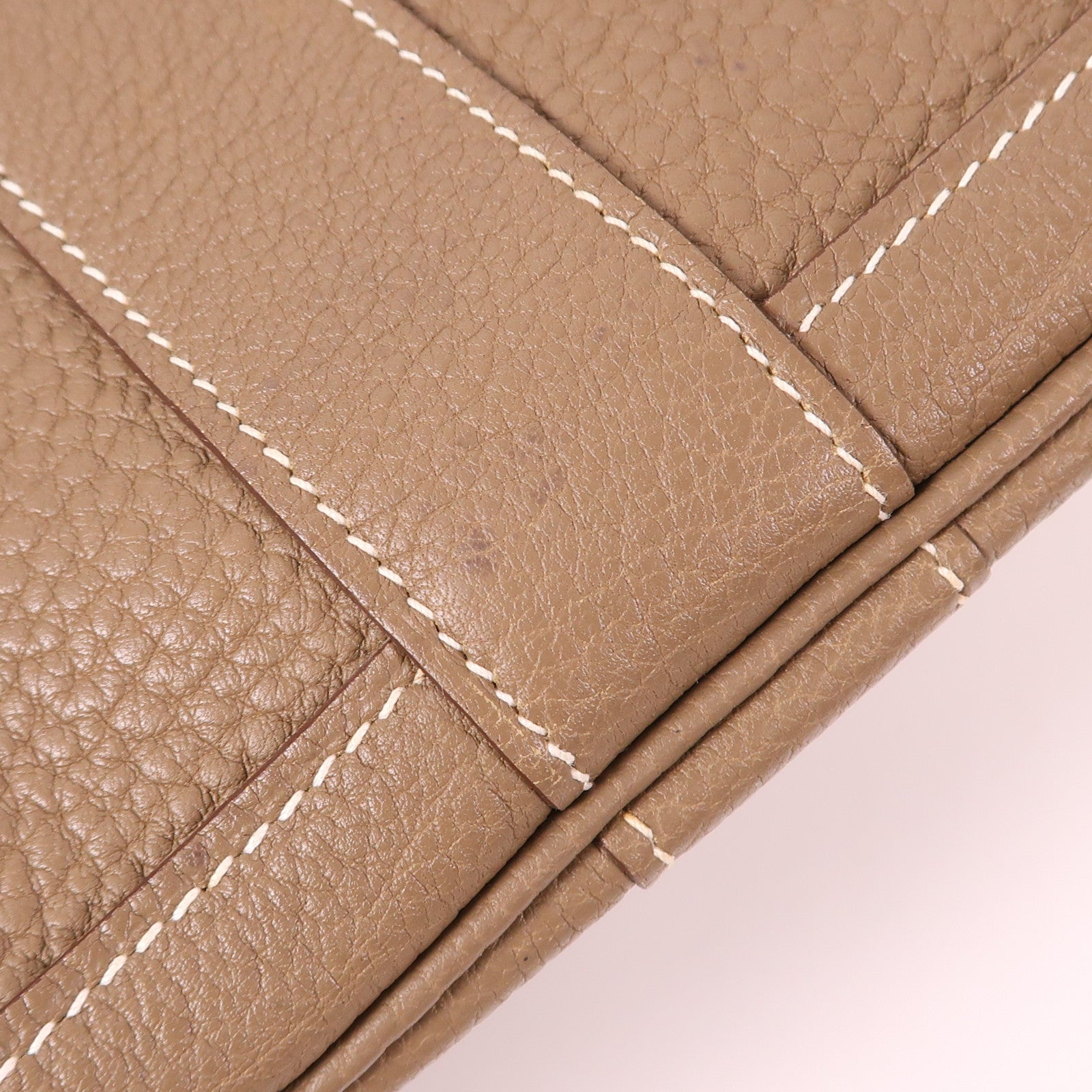 HERMES Negonda皮革GardenParty PM銀扣手挽袋Etoupe