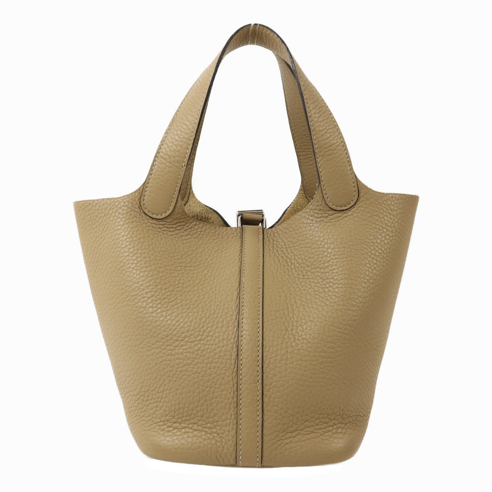 HERMES Clemence皮革Picotin PM銀扣手挽袋Trench