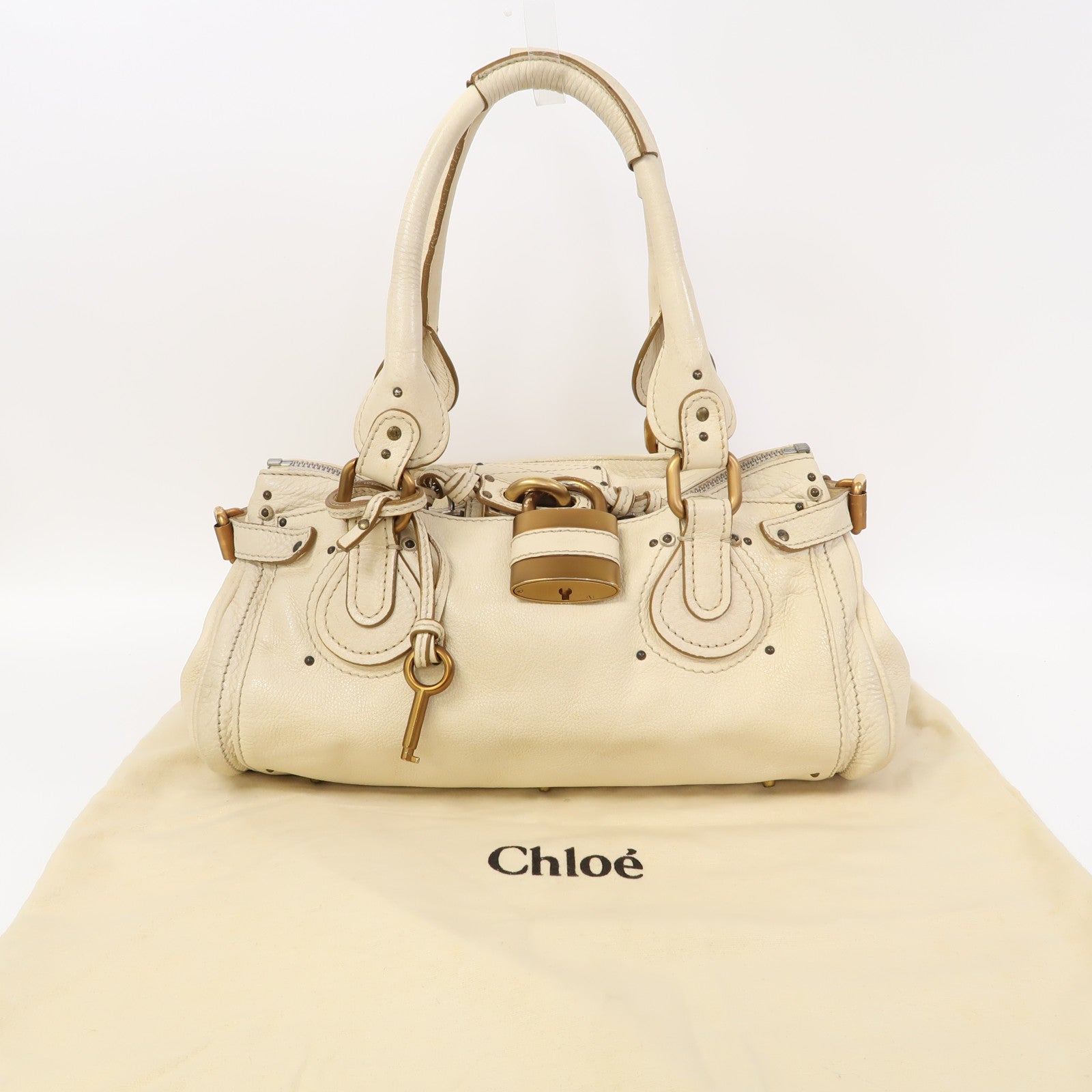 Chloe 牛皮皮革Shoulder Bag肩背袋米色