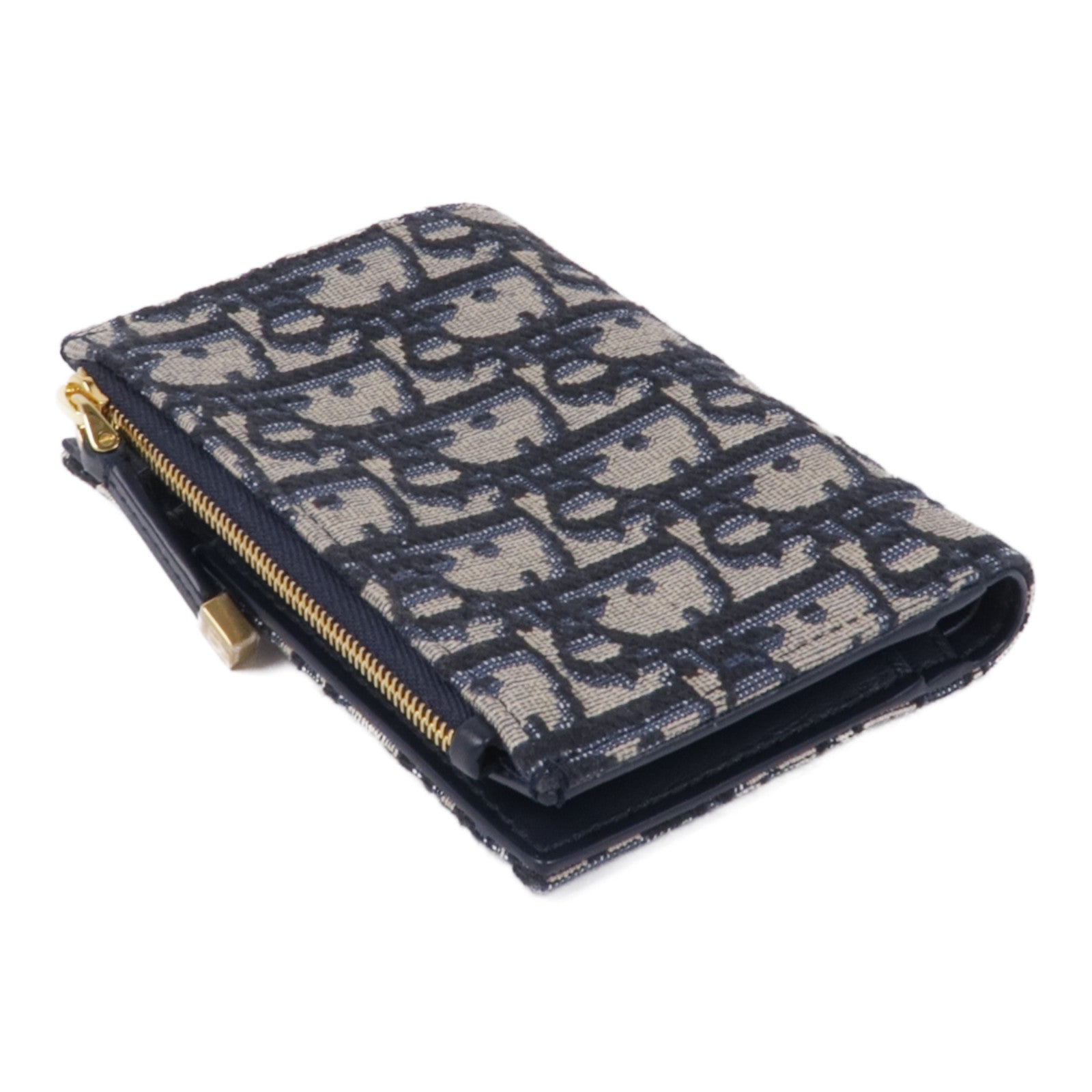 Dior 帆布Montaigne金扣錢包