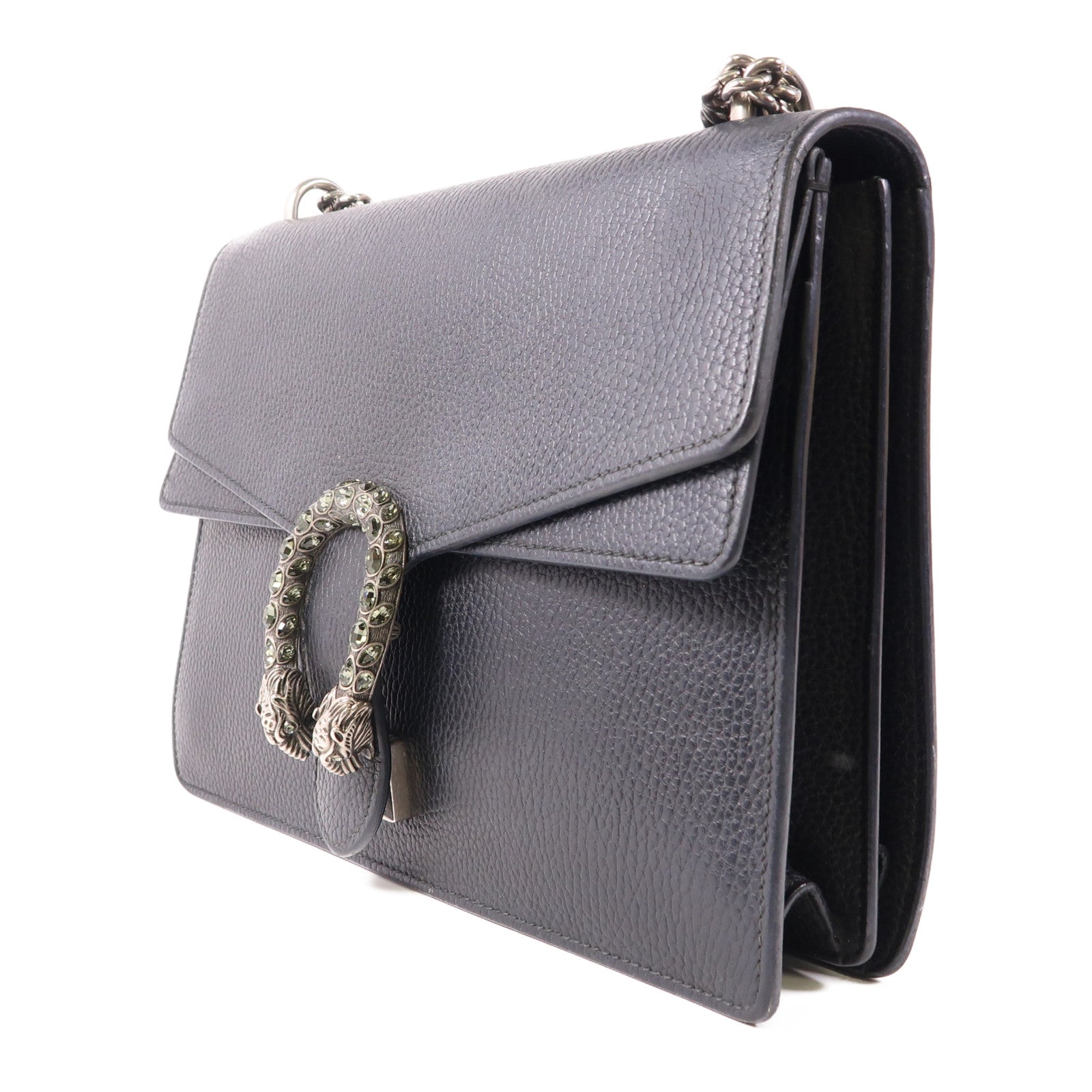 GUCCI 牛皮皮革Dionysus銀扣鏈帶肩背袋