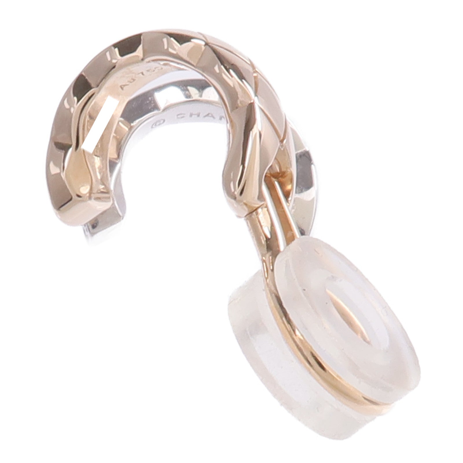 CHANEL 18K白金/玫瑰金Coco Crush Earring Cilp鑽石耳環