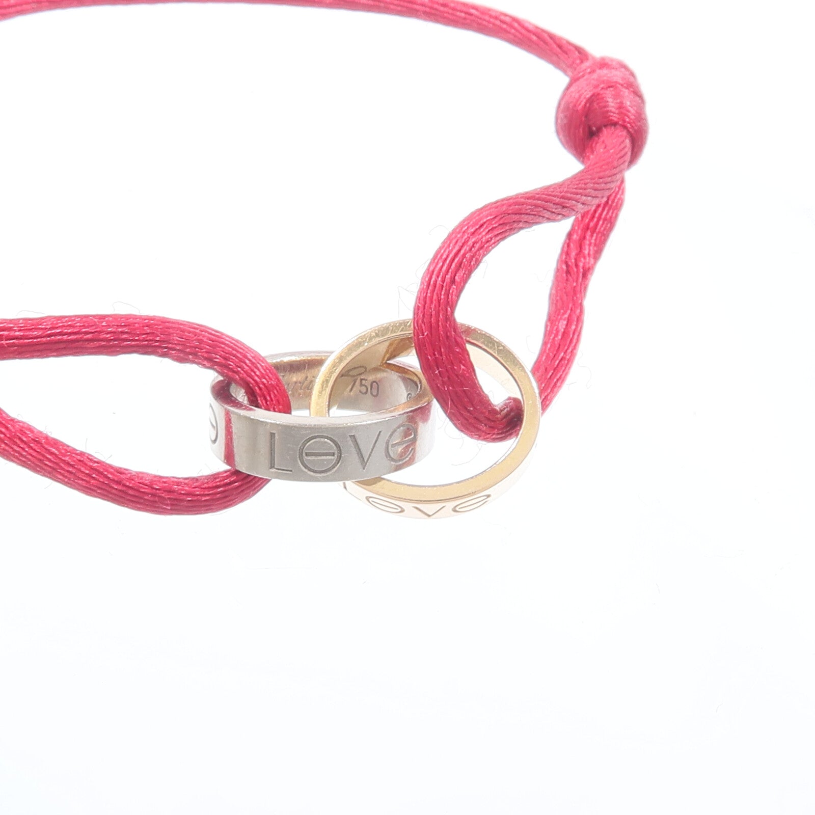 CARTIER 18K白金/玫瑰金Love Charity Bracelet手鏈