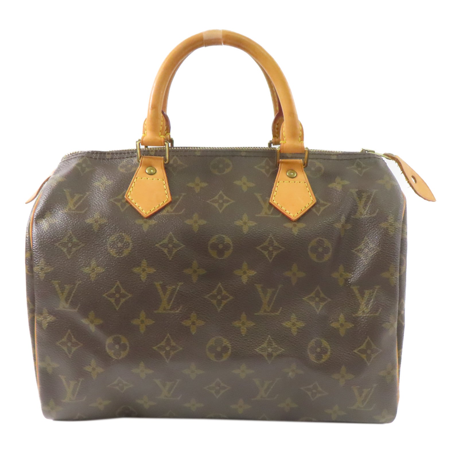LOUIS VUITTON Monogram Speedy 30金扣手挽袋棕色