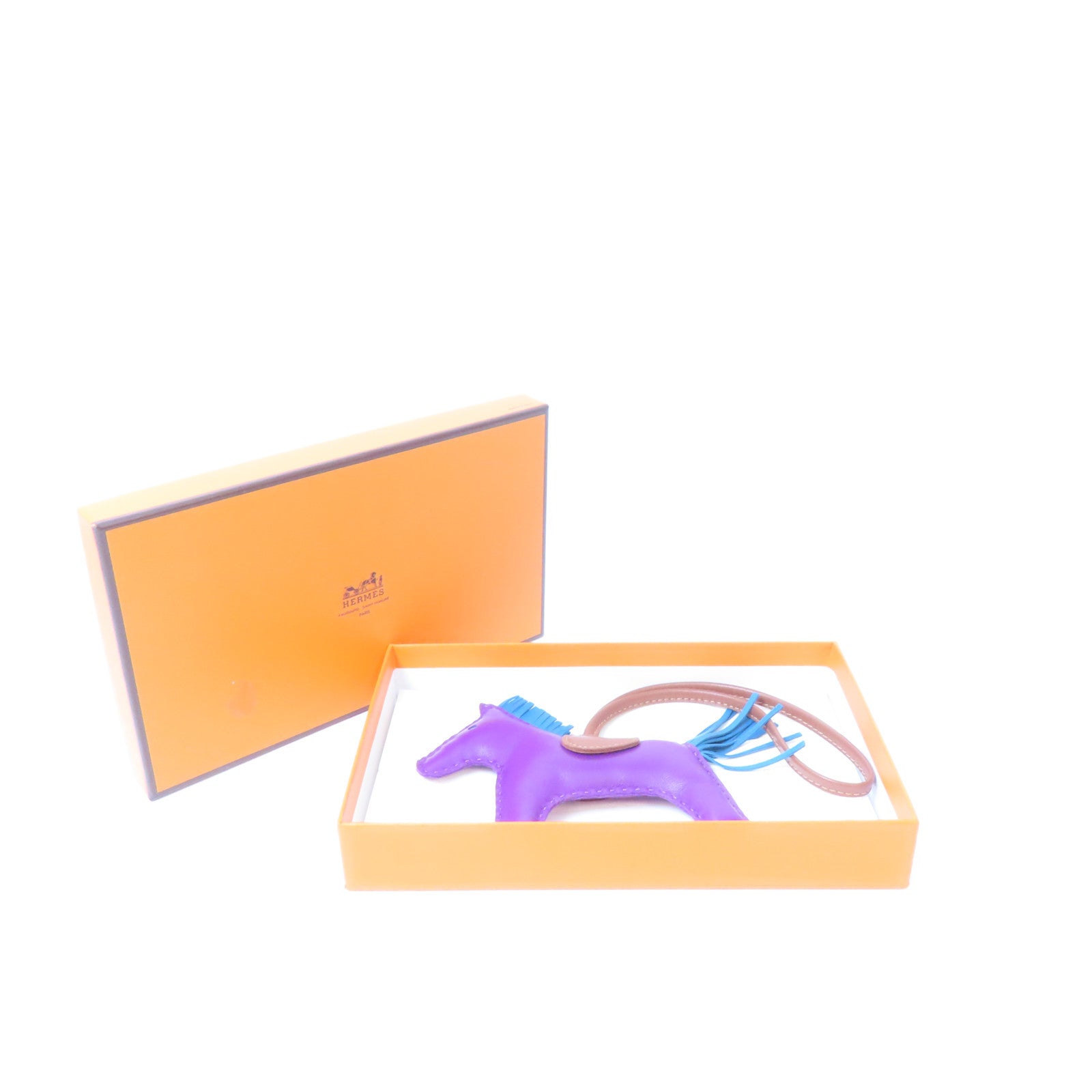 HERMES Milo皮革Rodeo掛飾Anemone/Izmir/紫色/藍色